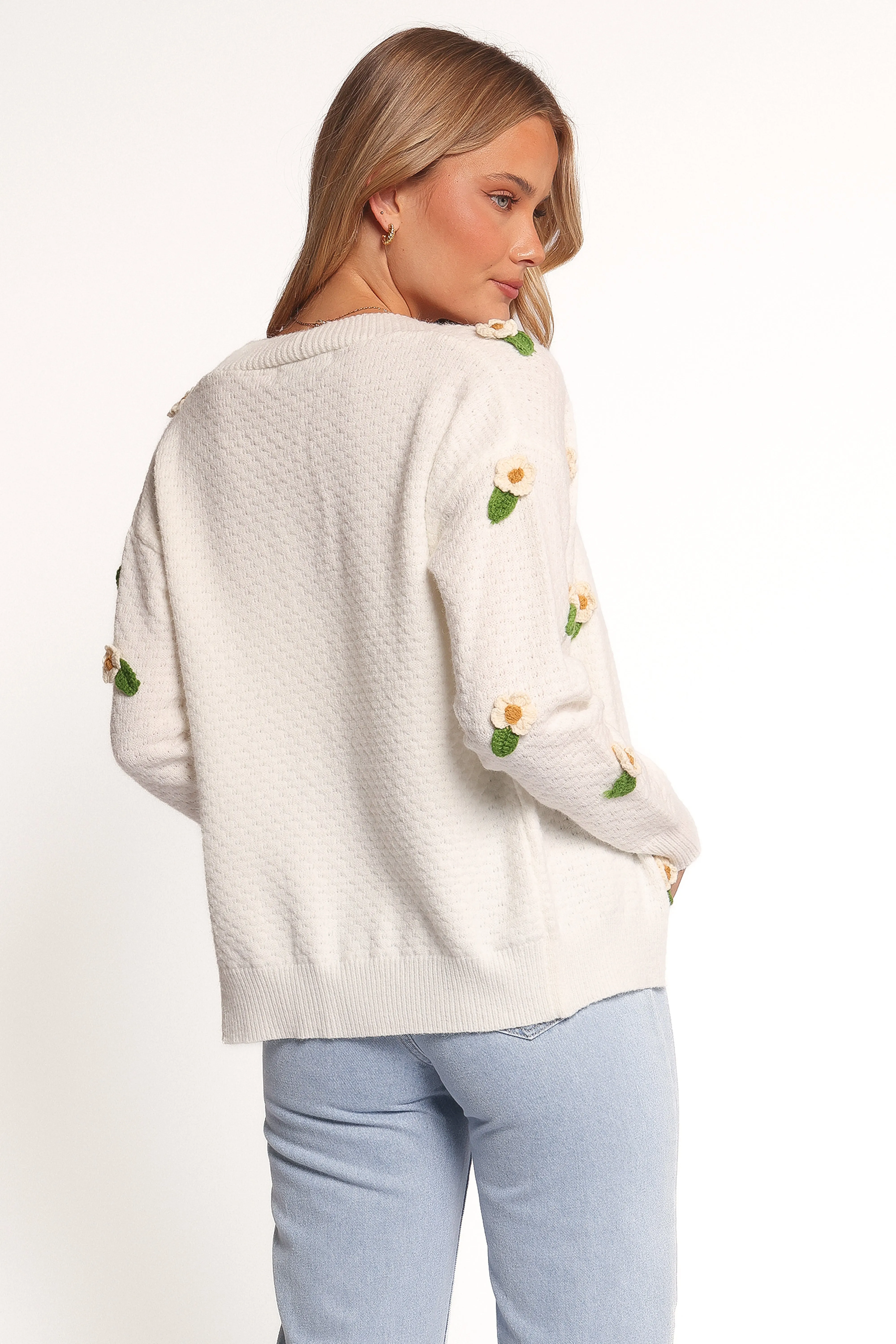 Jazzie Ditsy Flower Cardigan - White sold by Petal & Pup product image thumbnail 3