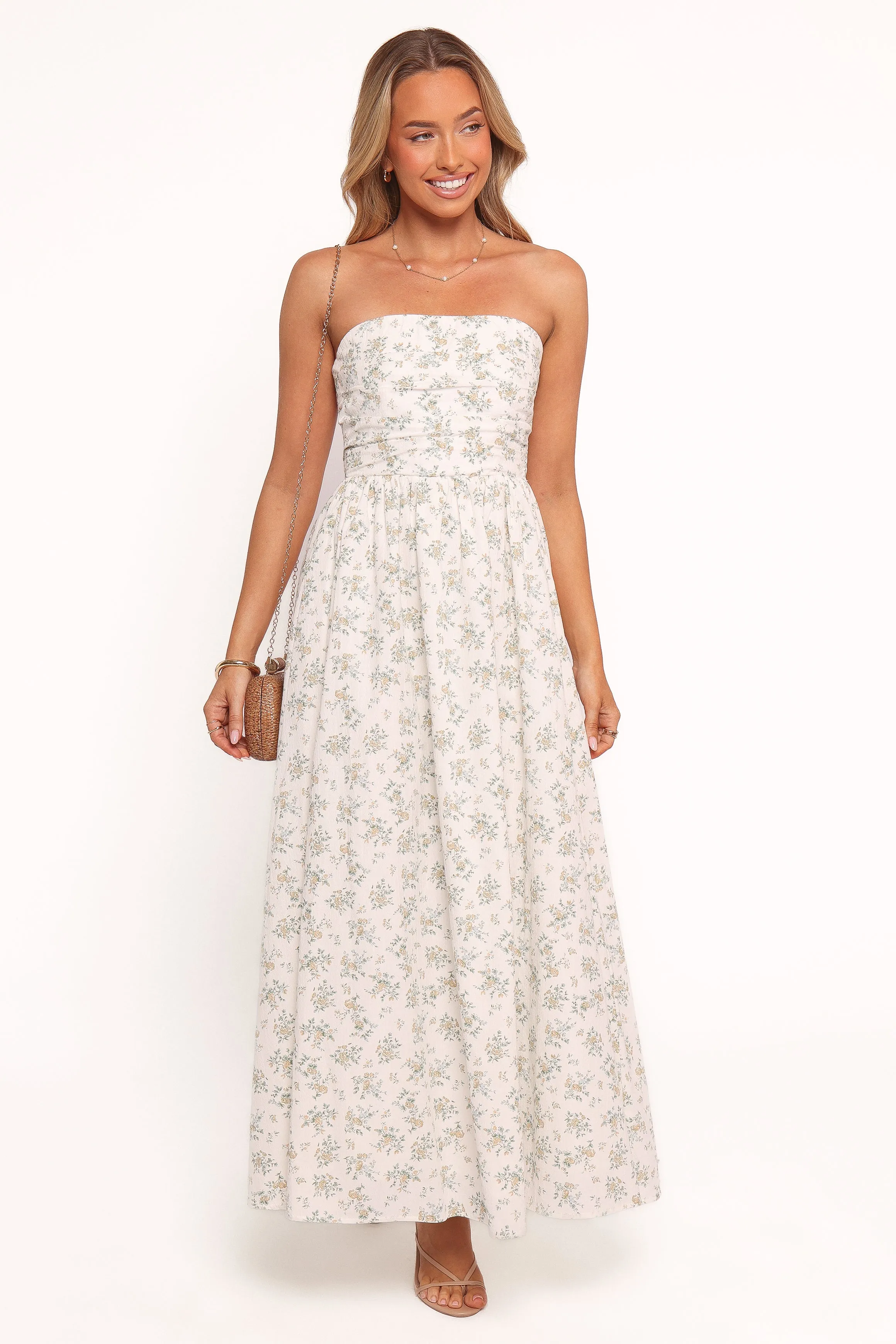 Kayt Strapless Dress - Floral sold by Petal & Pup