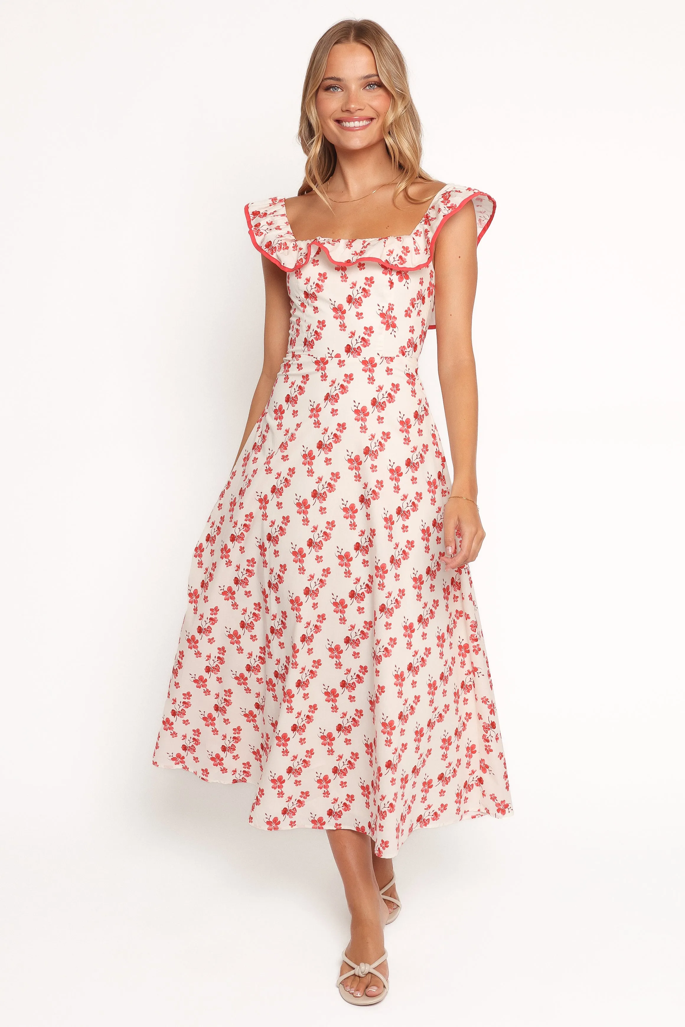 Lucille Maxi Dress - Red Floral sold by Petal & Pup