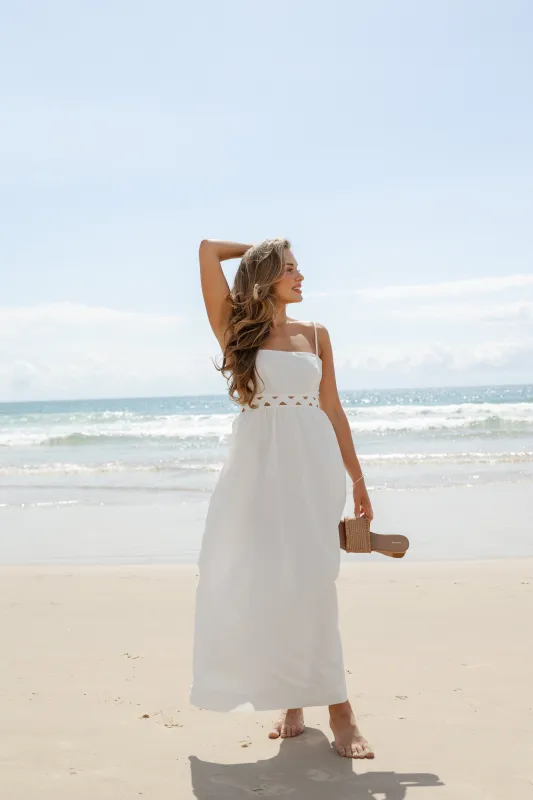 Angelus Midi Dress - White sold by Petal & Pup