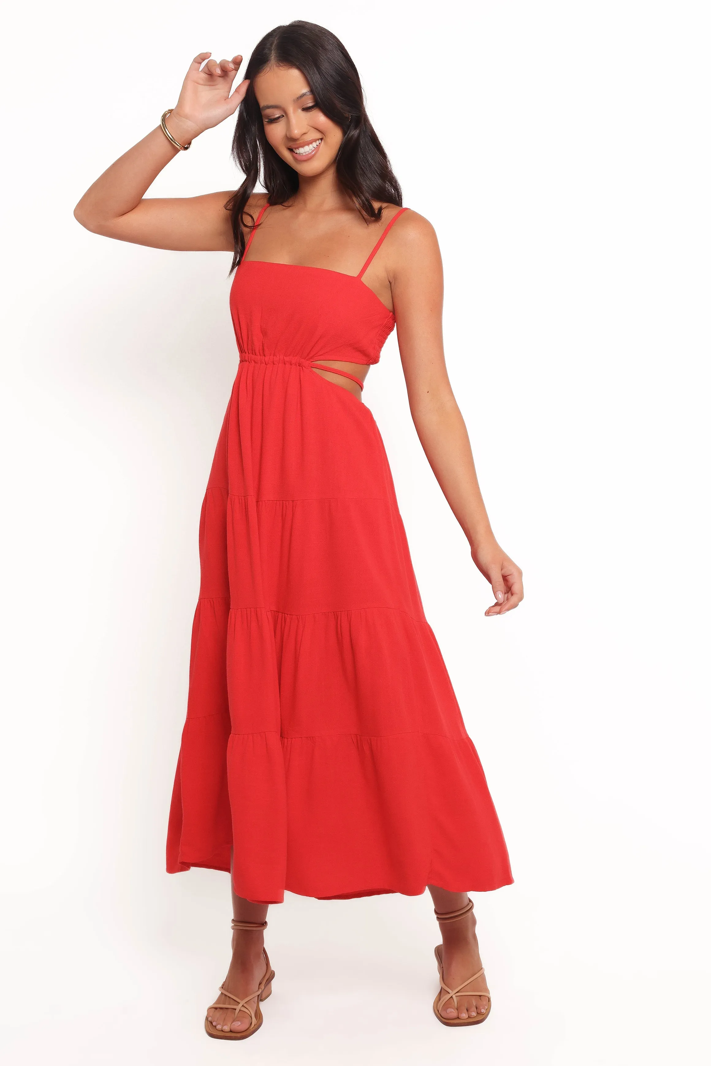 Indra Midi Dress - Red sold by Petal & Pup