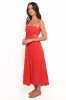 Indra Midi Dress - Red sold by Petal & Pup