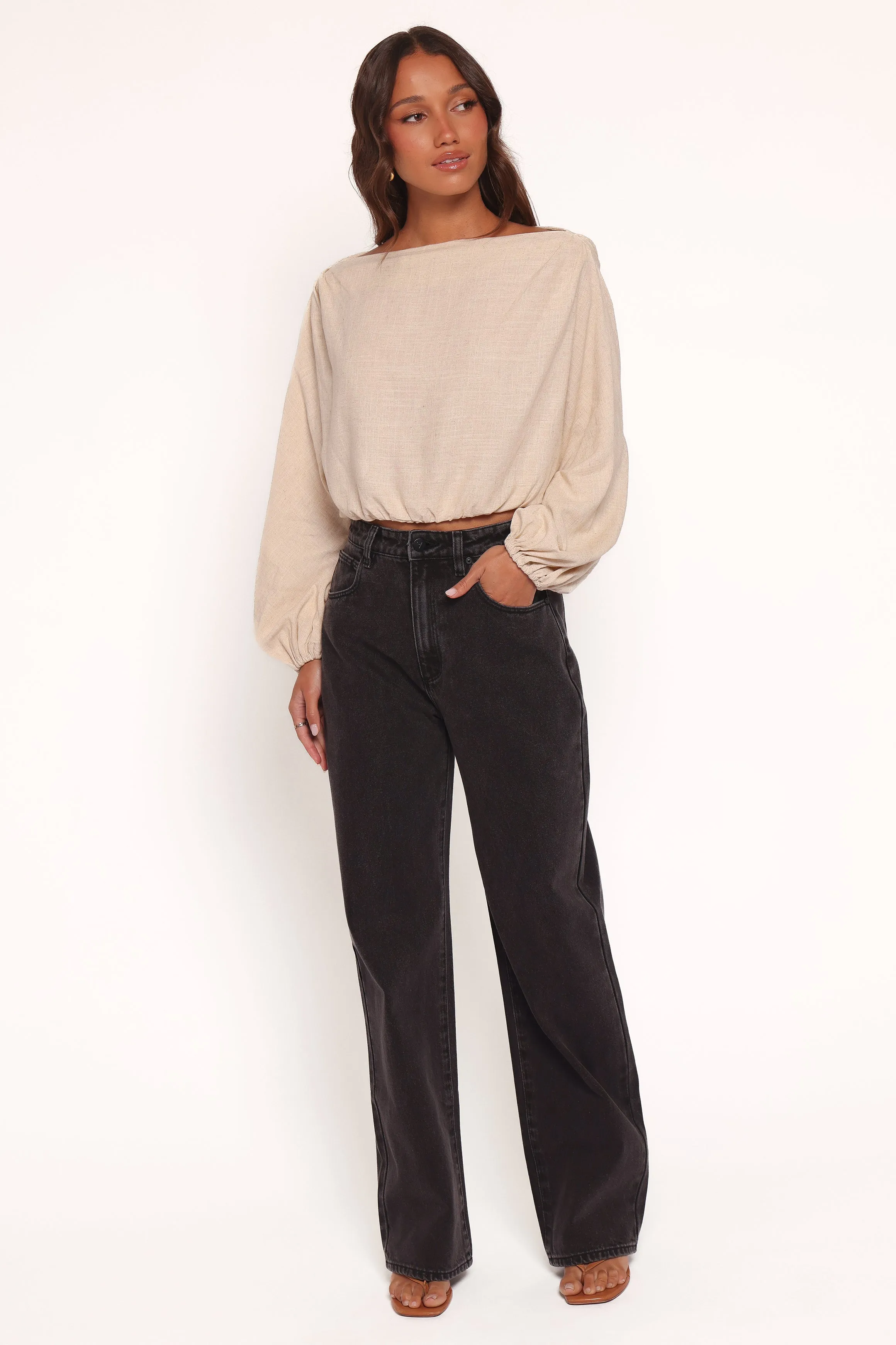 Zara Long Sleeve Top - Stone sold by Petal & Pup product image thumbnail 2