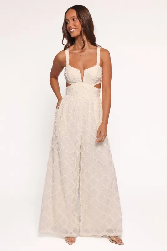 Avella Cutout Jumpsuit - White sold by Petal & Pup