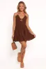 Rilie Halterneck Mini Dress - Brown sold by Petal & Pup
