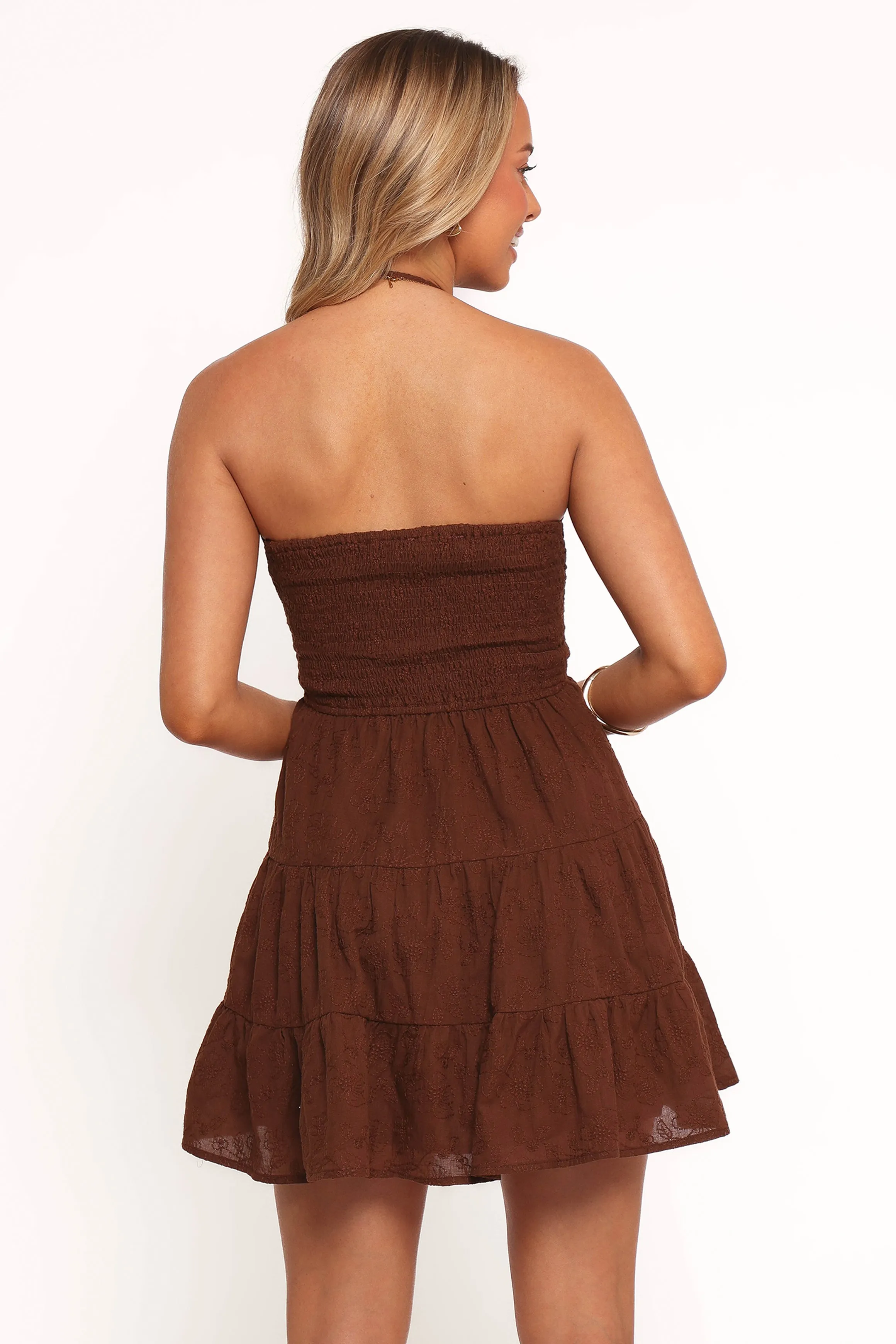 Rilie Halterneck Mini Dress - Brown sold by Petal & Pup product image thumbnail 4