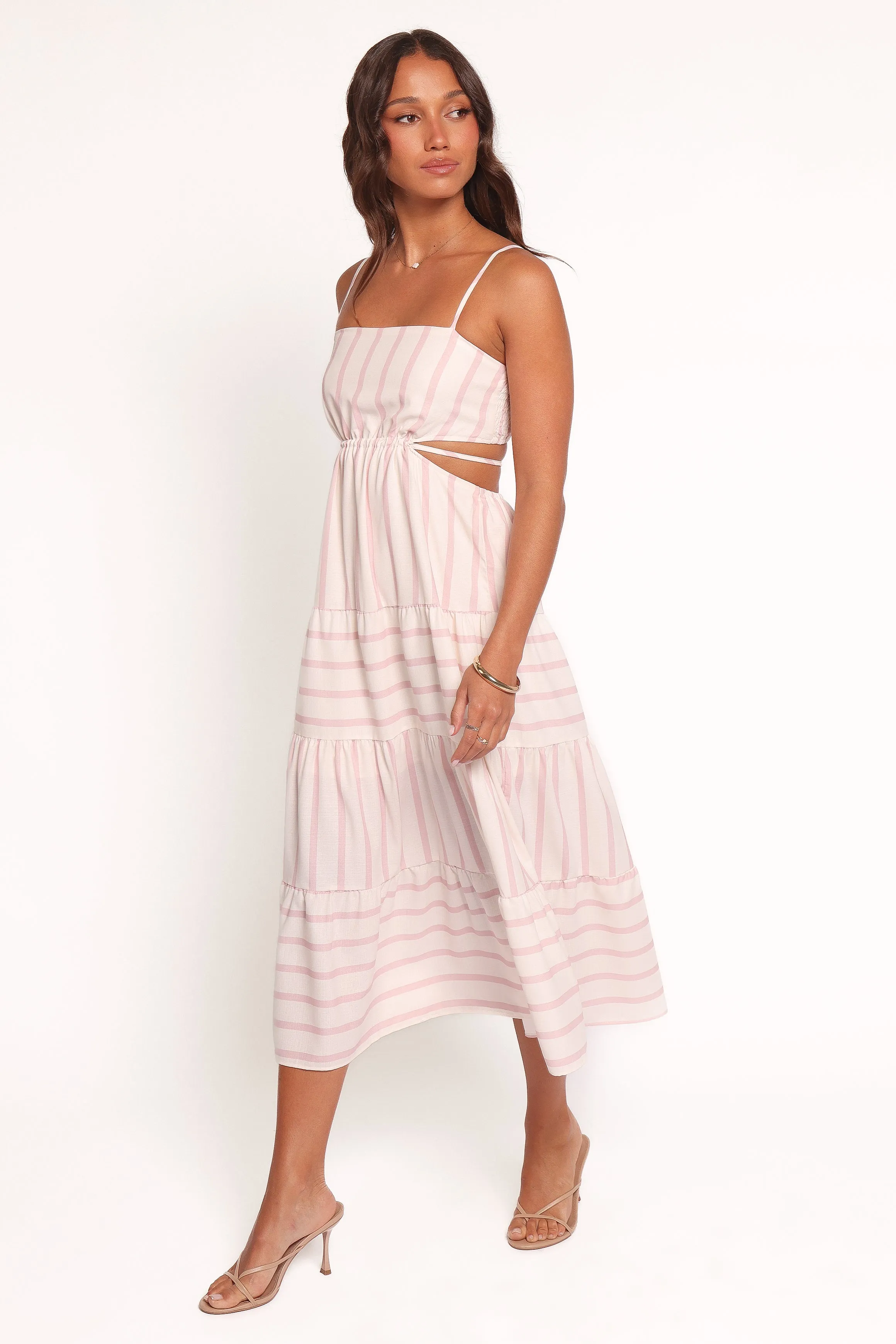 Evelin Midi Dress - Pink Stripe sold by Petal & Pup product image thumbnail 3