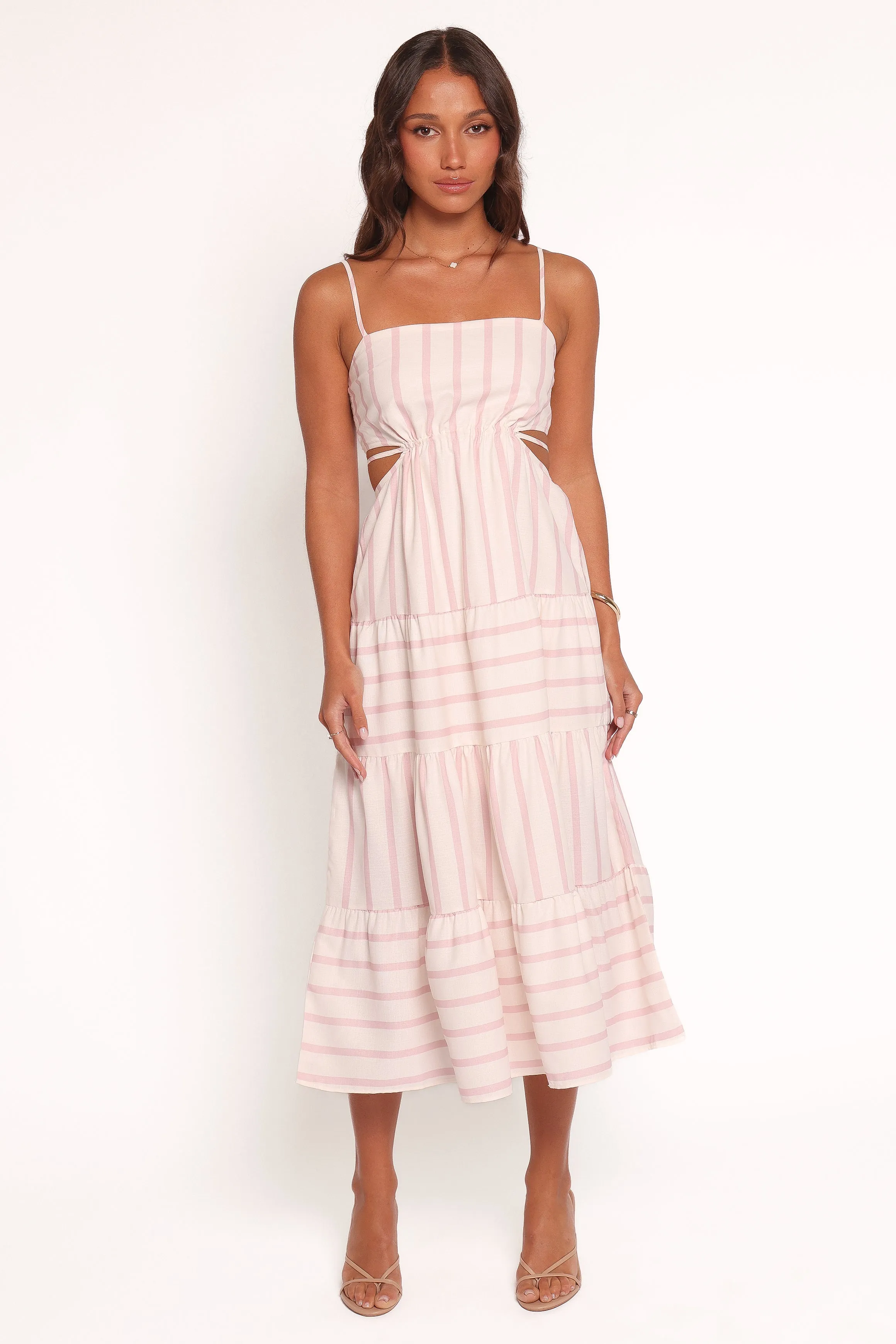 Evelin Midi Dress - Pink Stripe sold by Petal & Pup
