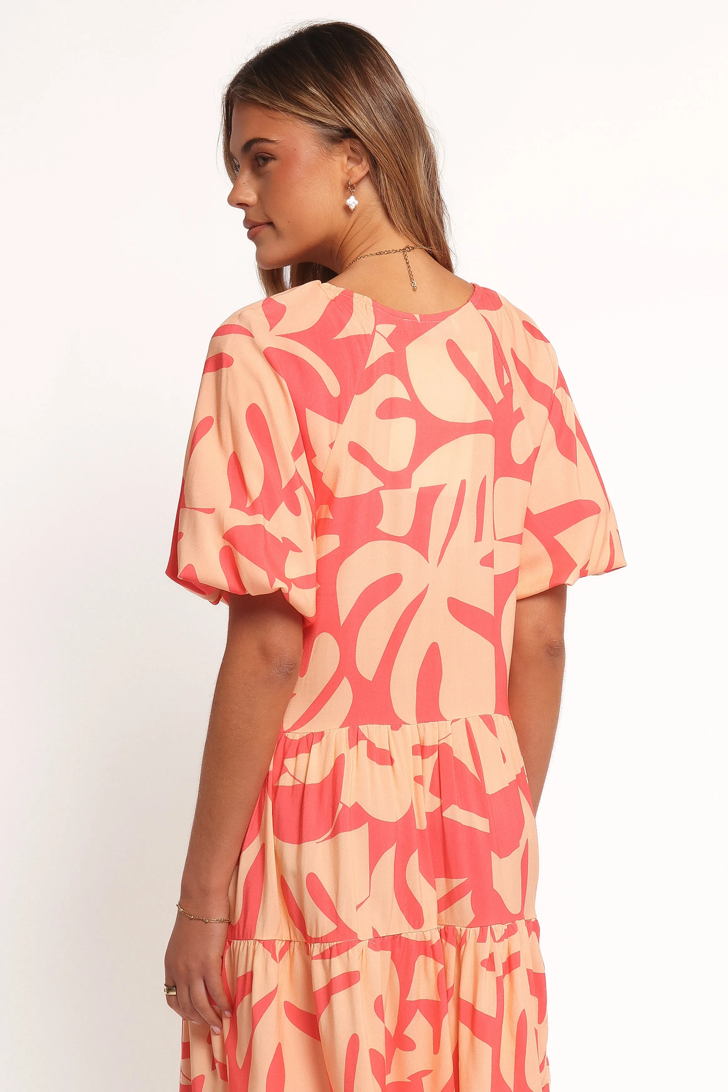 Corinna Mini Dress - Coral Print sold by Petal & Pup product image thumbnail 4