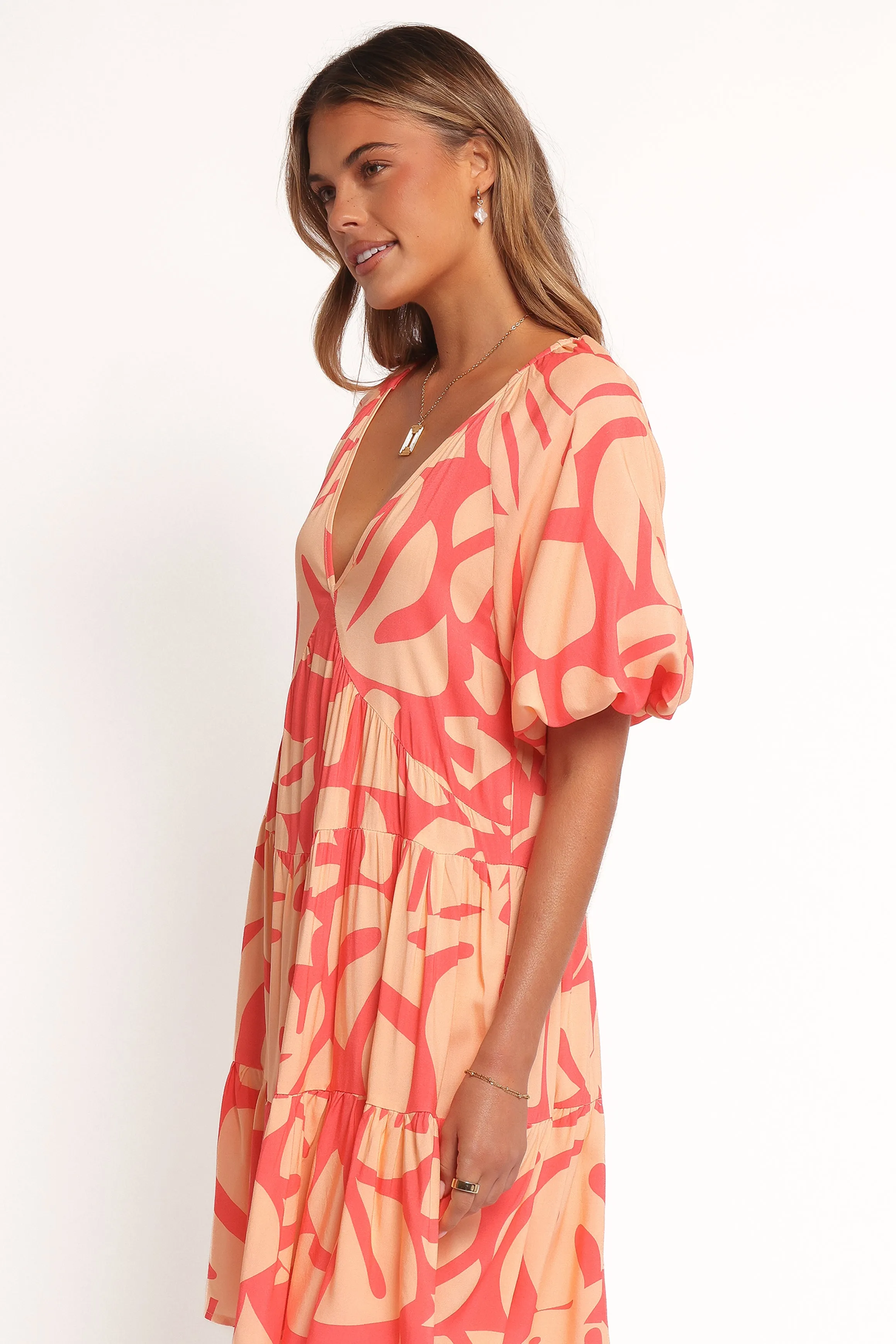 Corinna Mini Dress - Coral Print sold by Petal & Pup product image thumbnail 3
