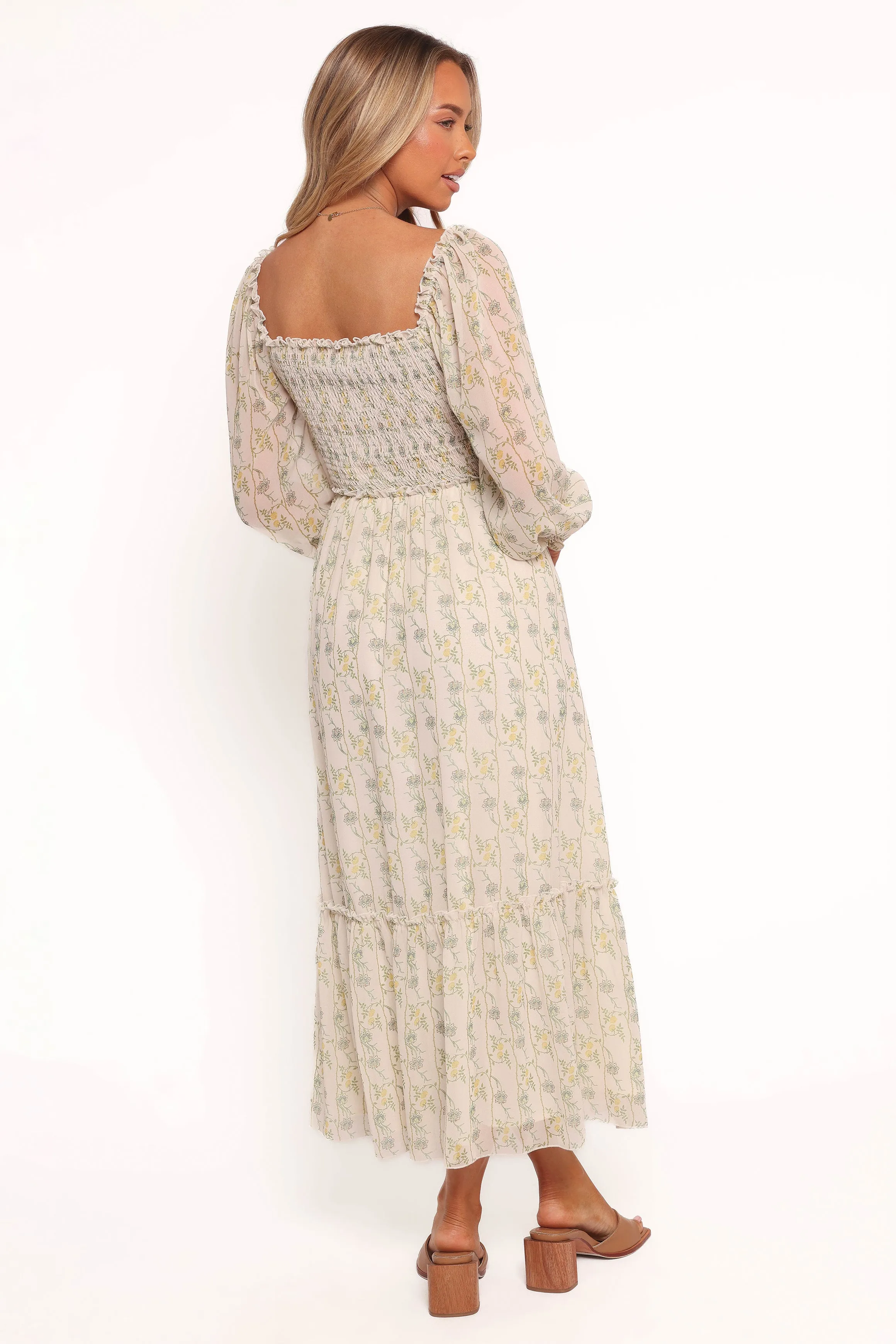 Keziah Long Sleeve Maxi Dress - Yellow Floral sold by Petal & Pup product image thumbnail 4