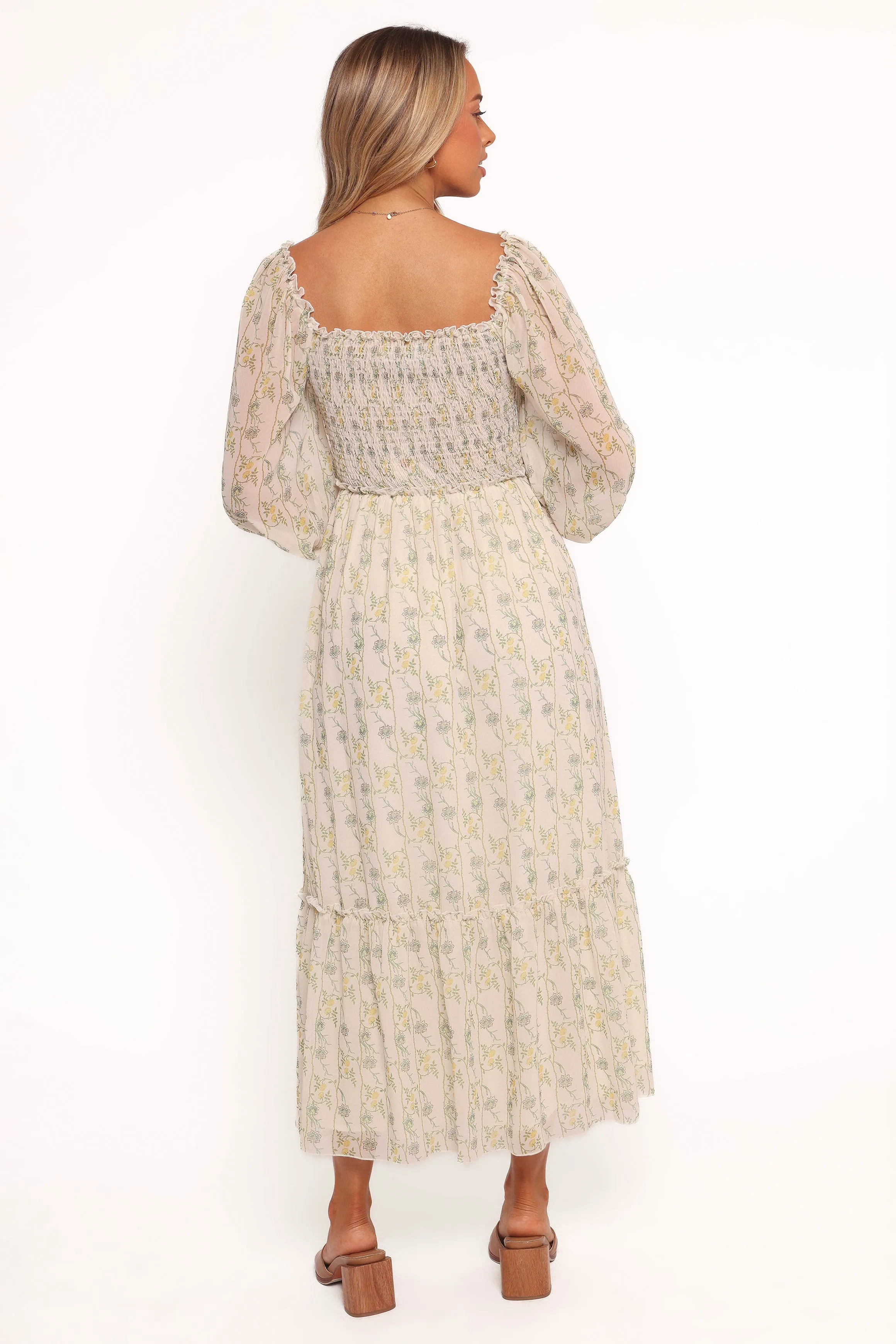 Keziah Long Sleeve Maxi Dress - Yellow Floral sold by Petal & Pup product image thumbnail 3