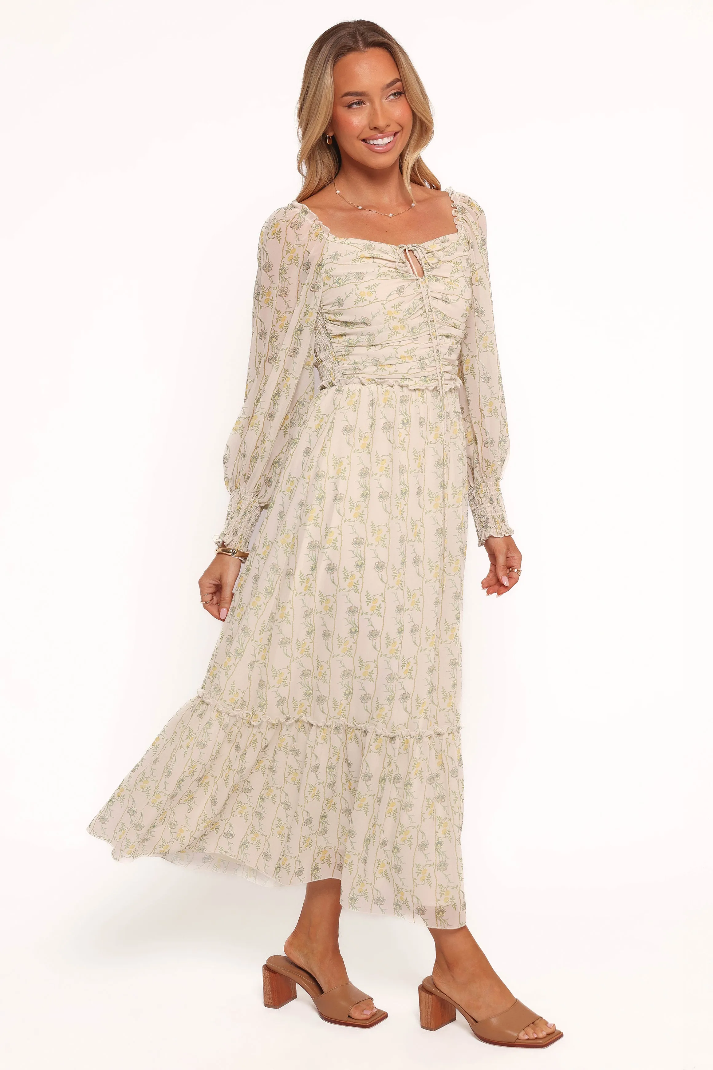 Keziah Long Sleeve Maxi Dress - Yellow Floral sold by Petal & Pup product image thumbnail 2