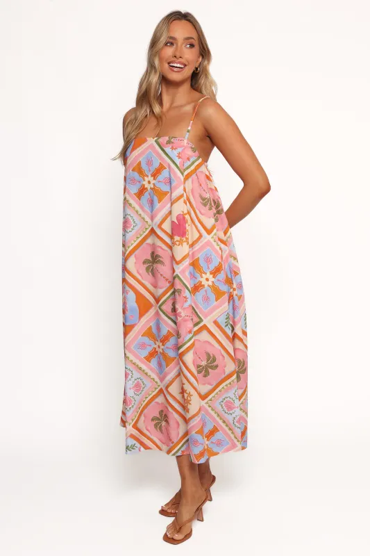 Gisela Midi Dress - Multi Tile sold by Petal & Pup