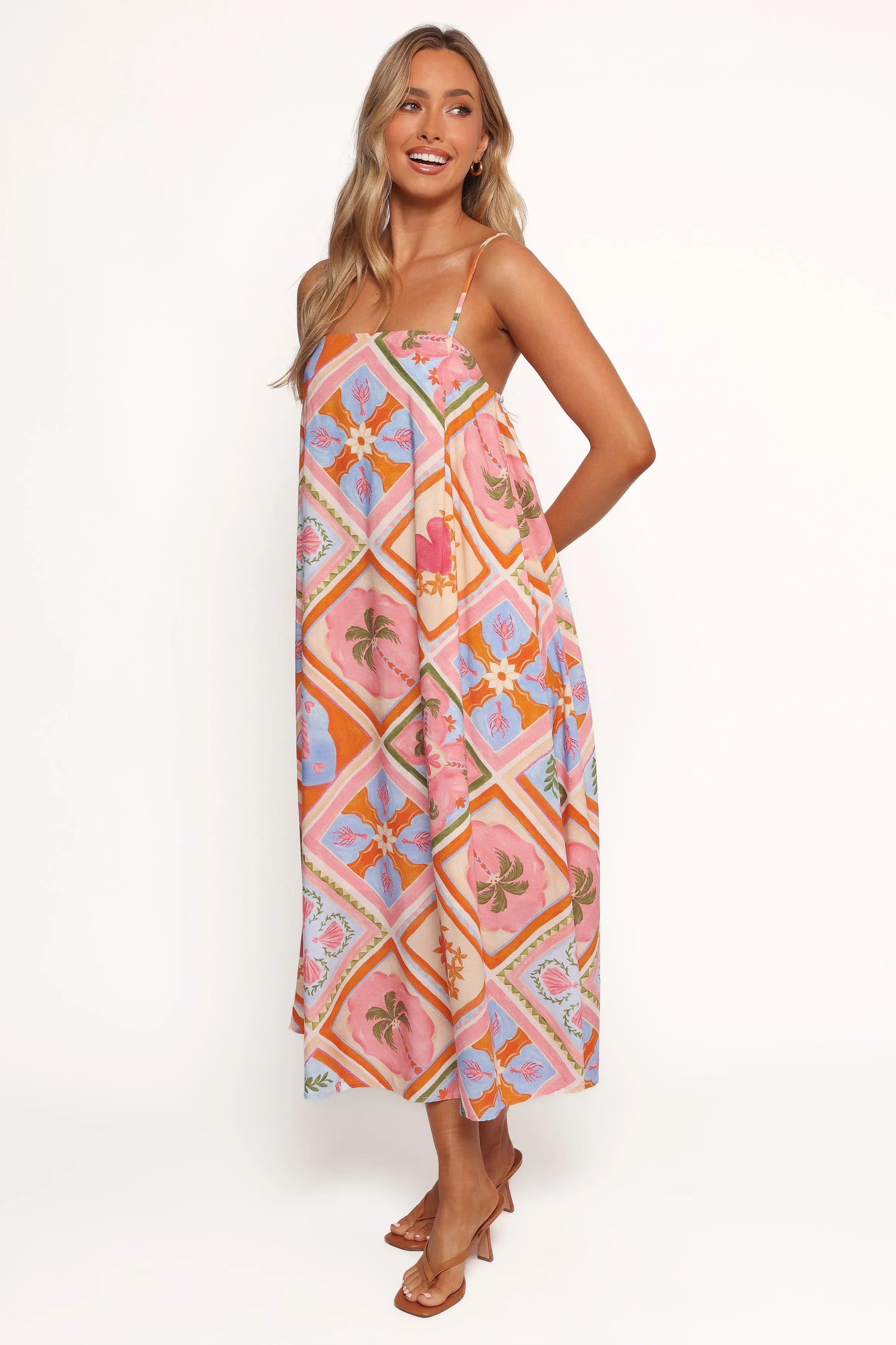 Gisela Midi Dress - Multi Tile sold by Petal & Pup