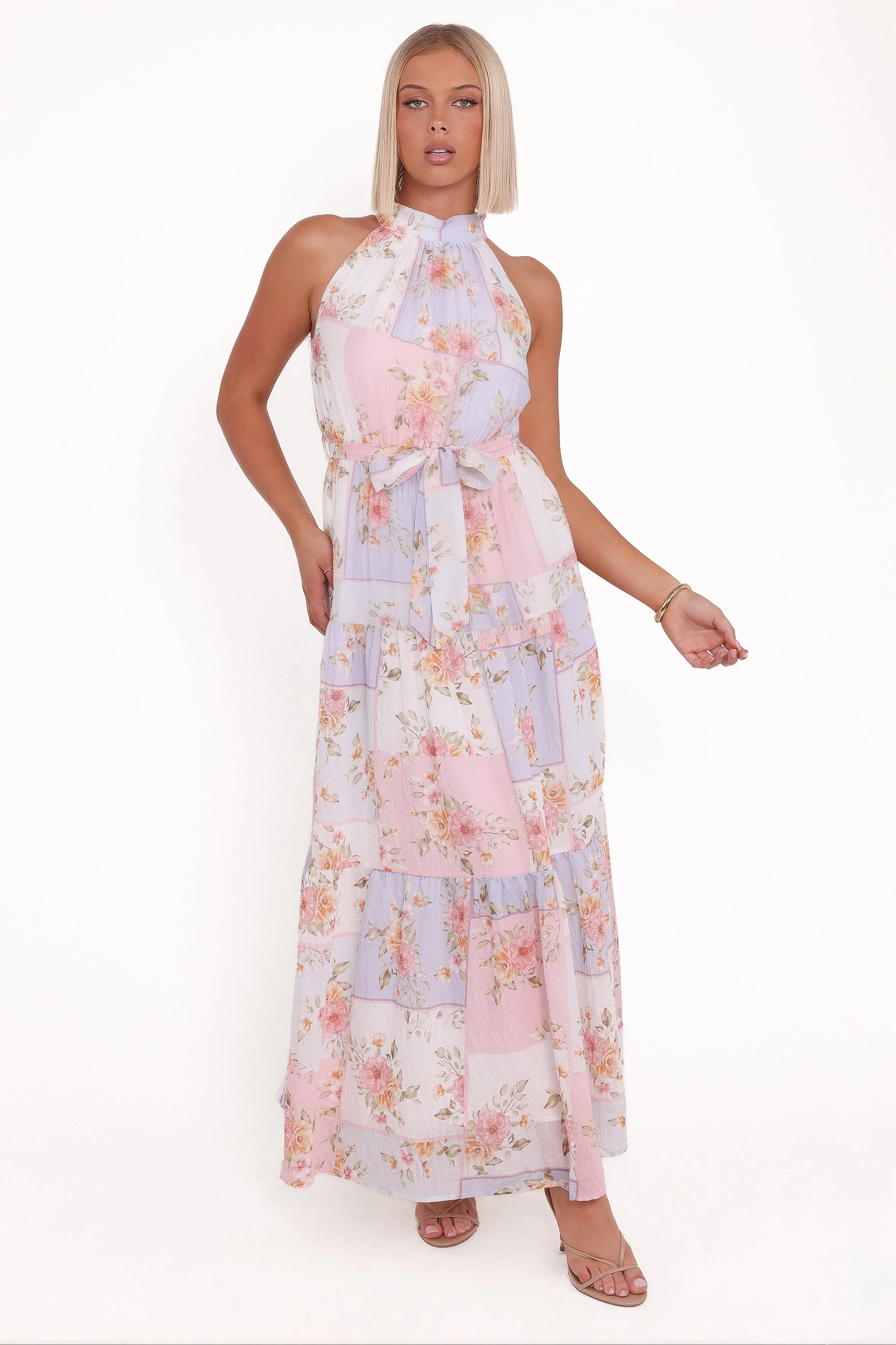 Caroline Maxi Halter Dress - Multi Floral sold by Petal & Pup