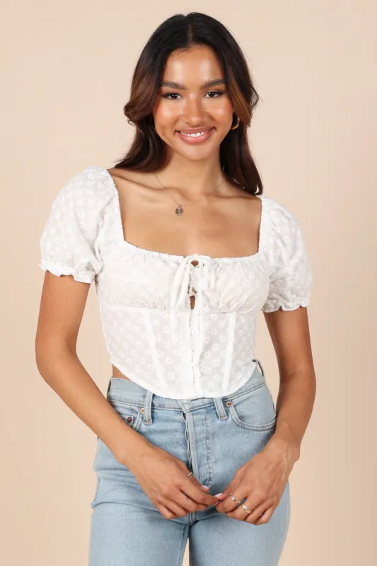 Tiffany Top - White sold by Petal & Pup