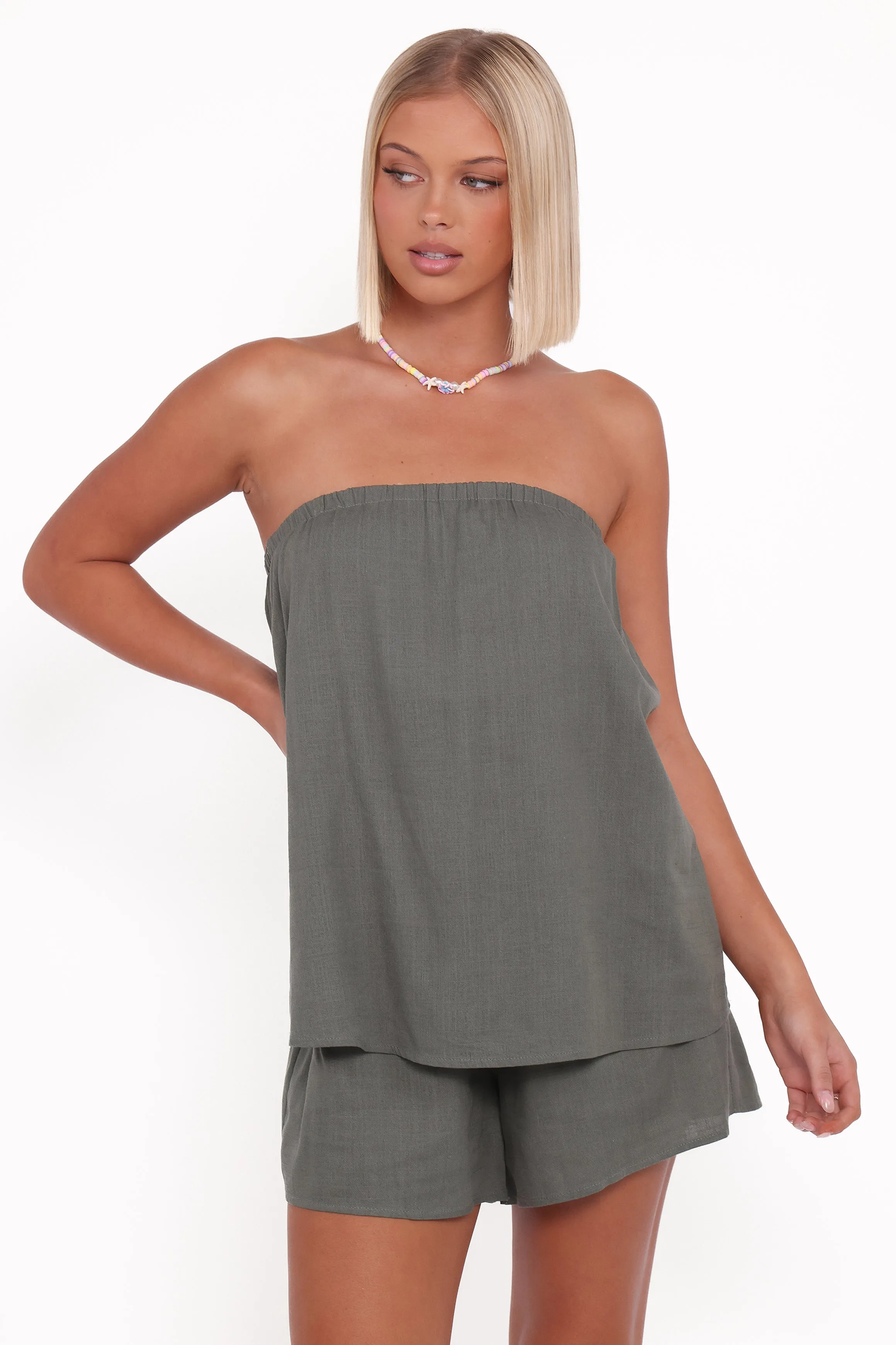 Karlen Strapless Romper - Palm Green sold by Petal & Pup product image thumbnail 2