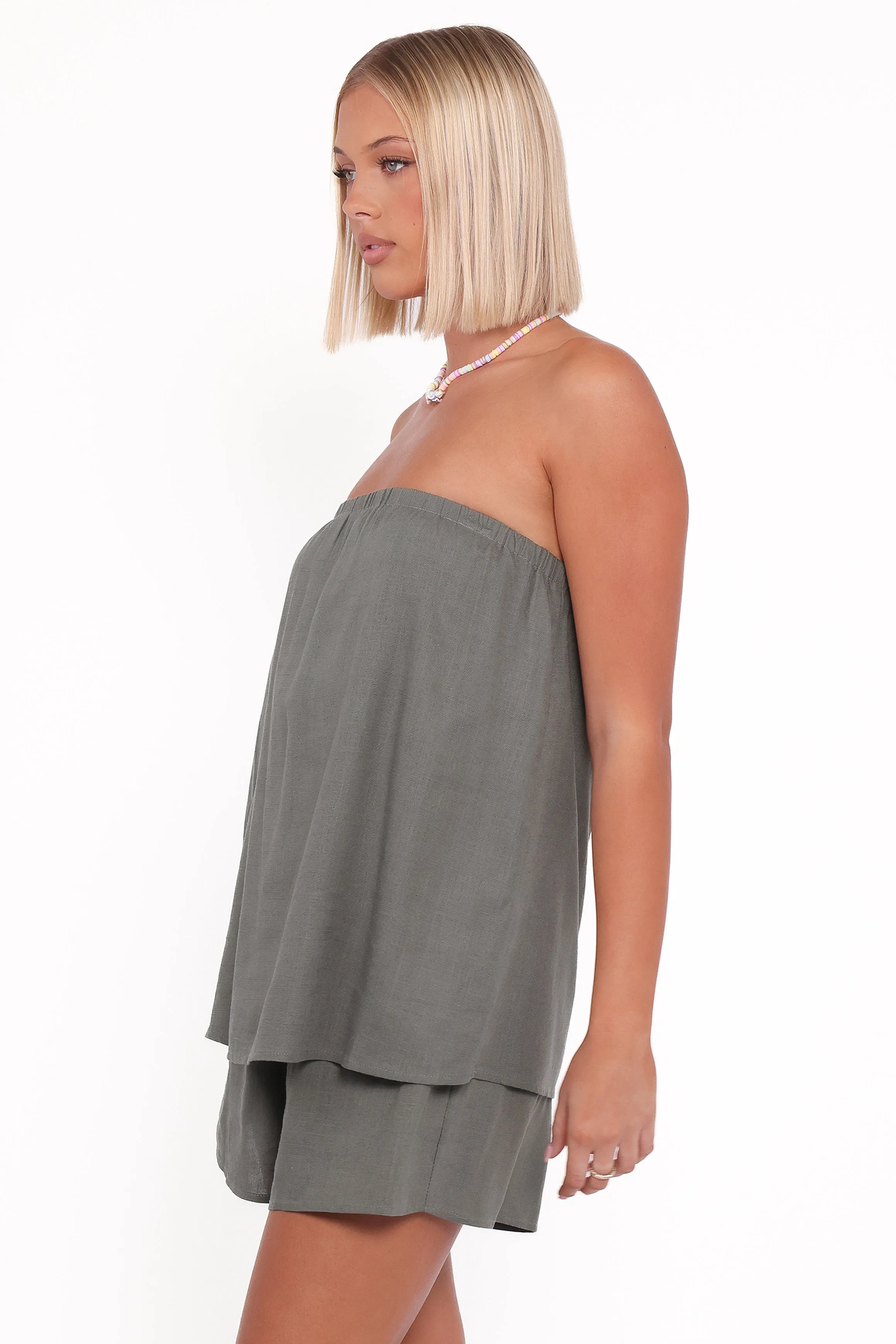 Karlen Strapless Romper - Palm Green sold by Petal & Pup product image thumbnail 3