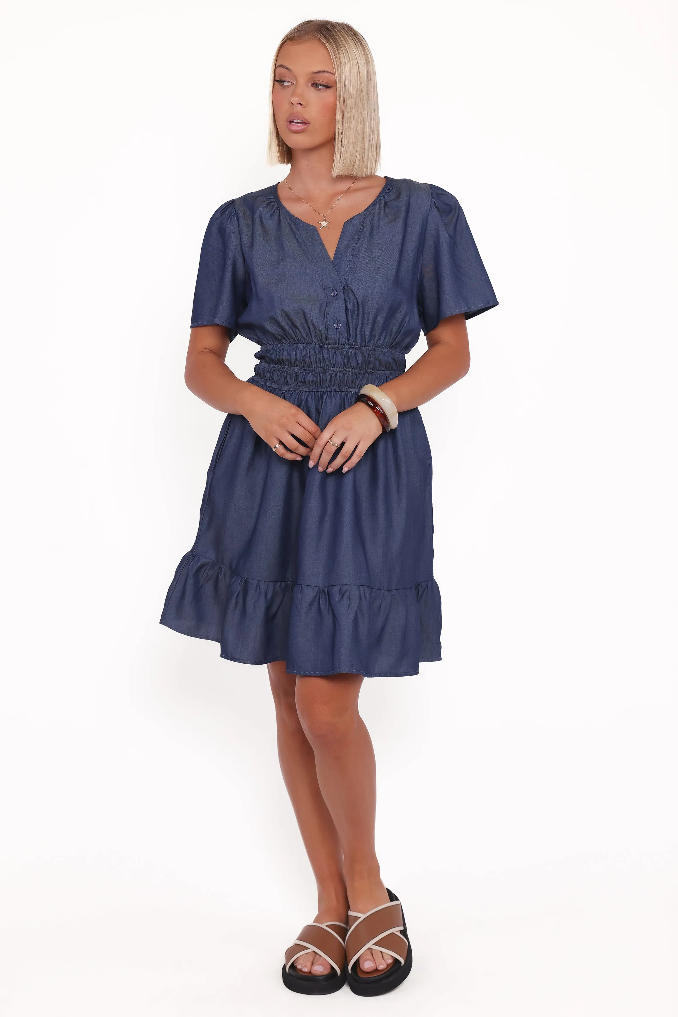 Morwenna Mini Dress - Chambray sold by Petal & Pup product image thumbnail 5