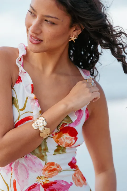 Bloom Cuff Bracelet - Gold sold by Petal & Pup