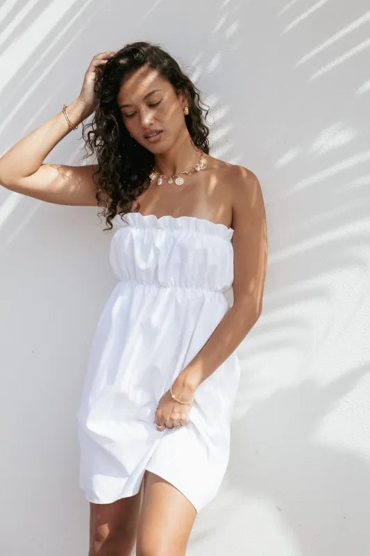 Stratton Mini Dress - White sold by Petal & Pup