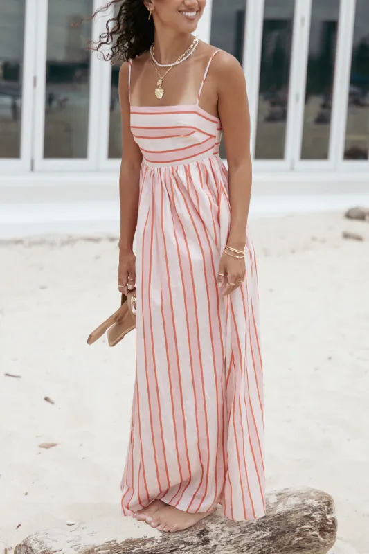 Odessa Maxi Dress - Pink Stripe sold by Petal & Pup