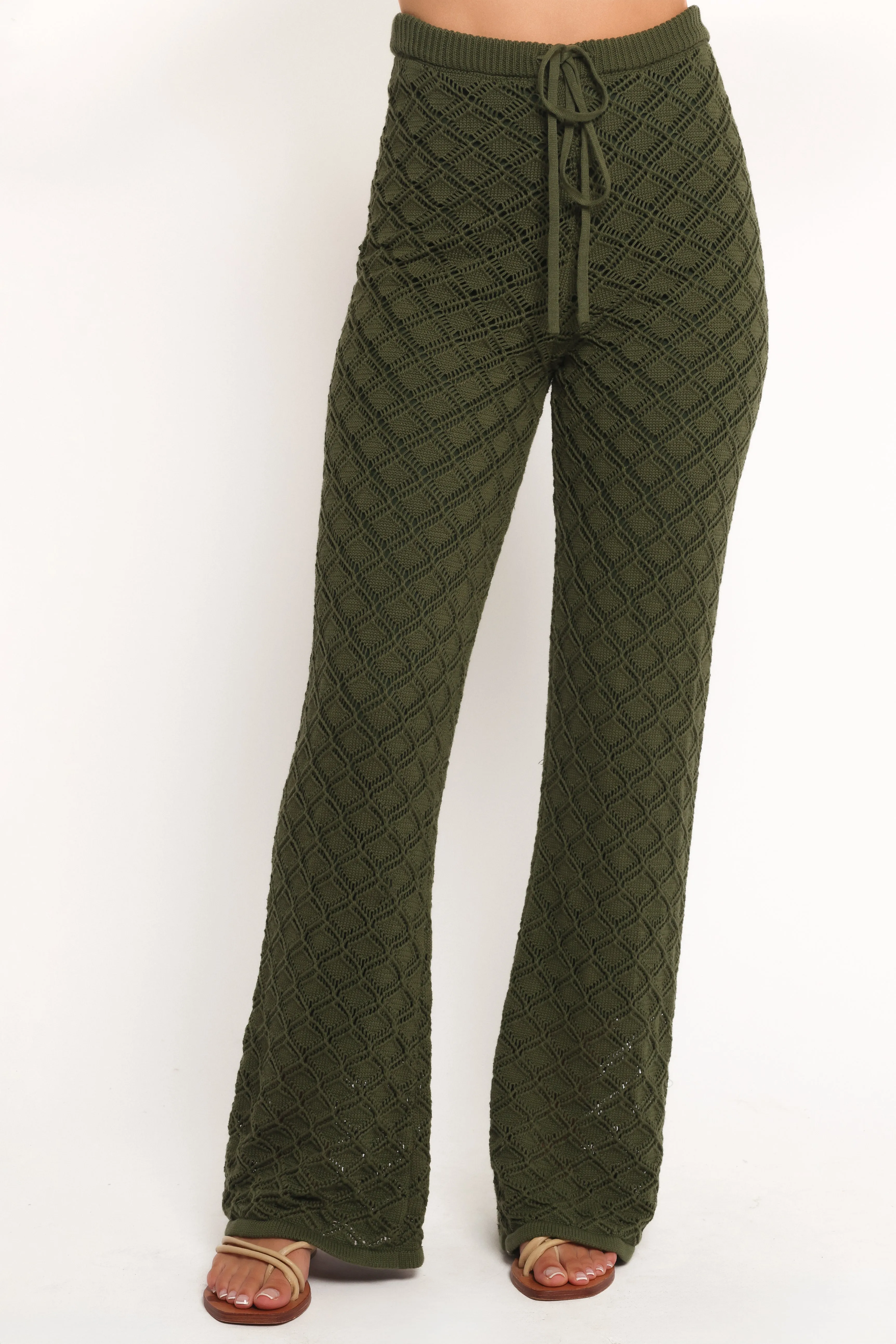 Fefe Textured Knit Pants - Olive sold by Petal & Pup product image thumbnail 3