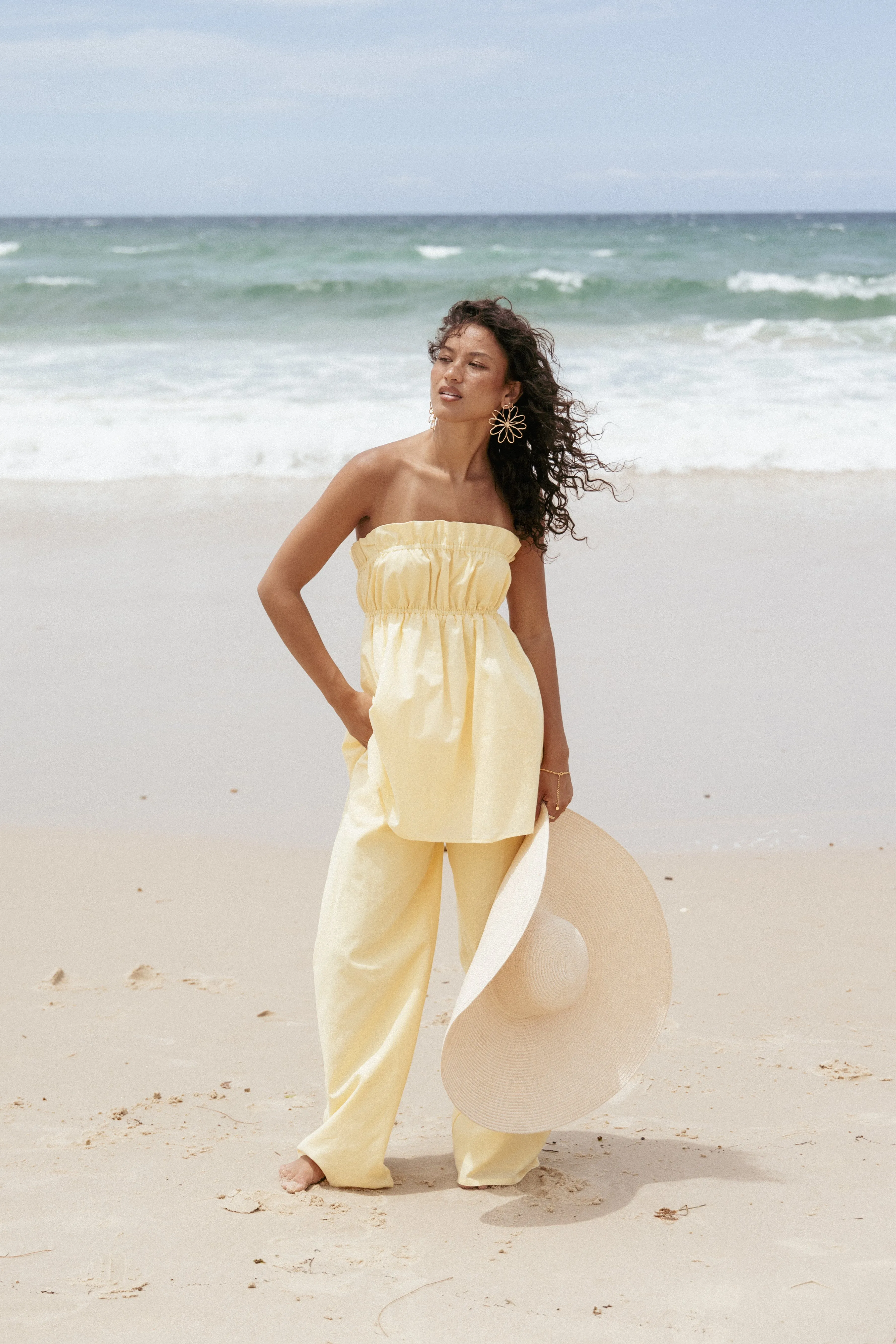 Ember Strapless Tunic Top - Butter Yellow sold by Petal & Pup product image thumbnail 2