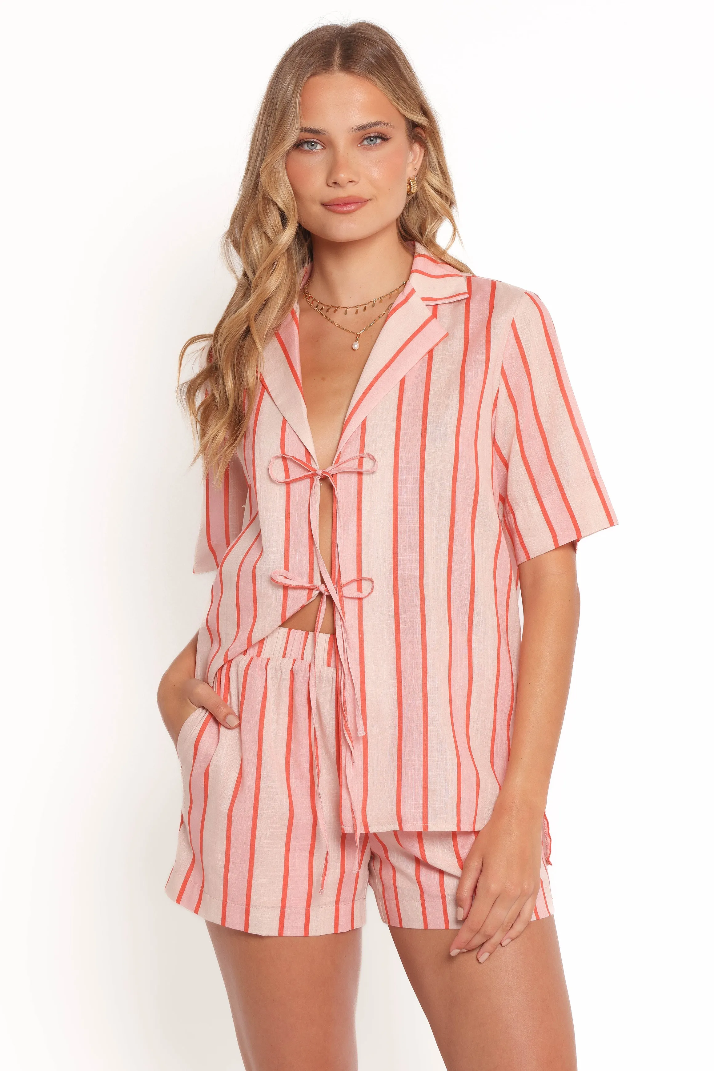 Aaliyah Shorts - Pink Stripe sold by Petal & Pup product image thumbnail 5