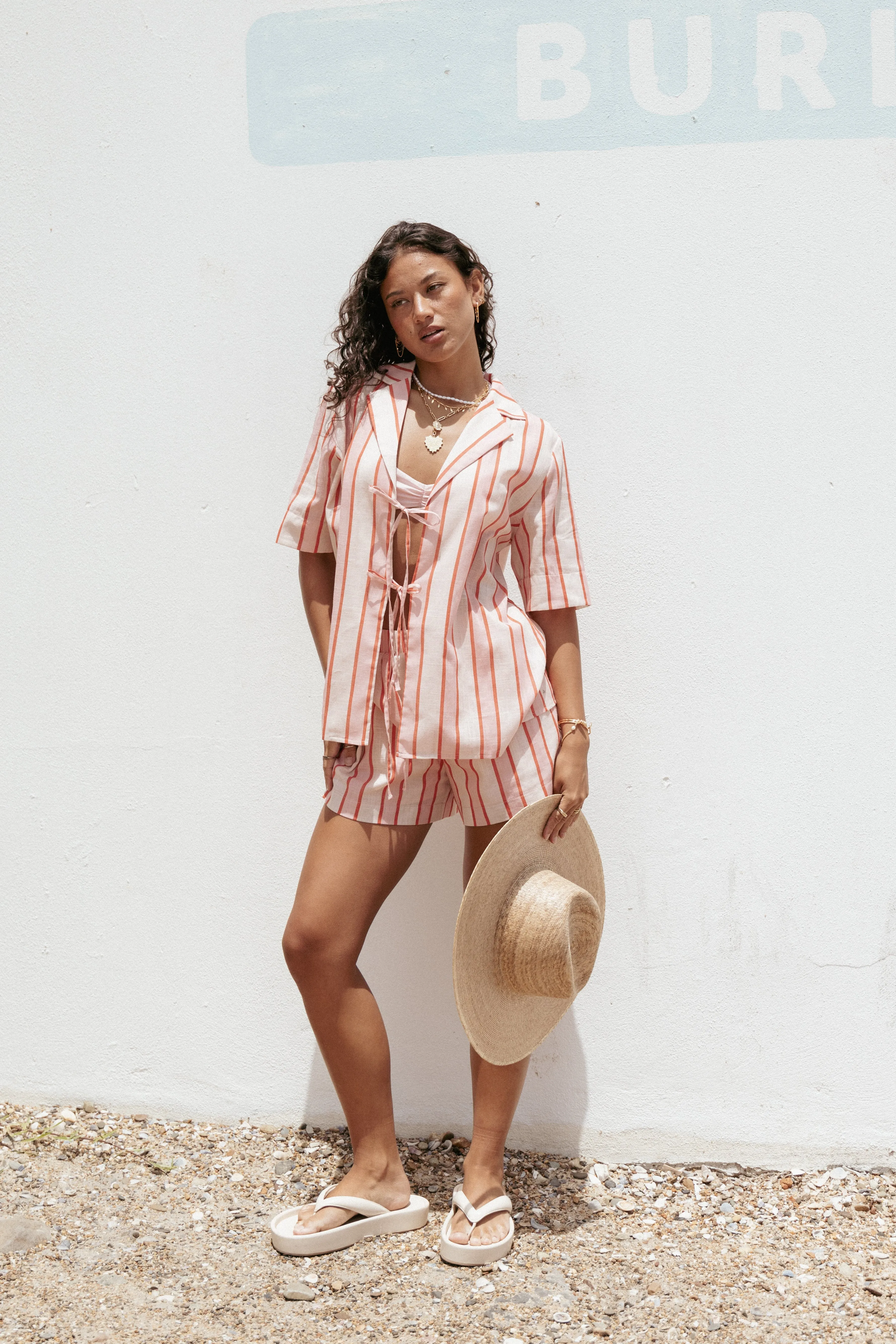 Aaliyah Shorts - Pink Stripe sold by Petal & Pup product image thumbnail 2