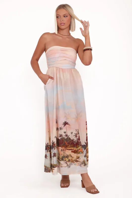 Marcia Midi Dress - Sunset Print sold by Petal & Pup