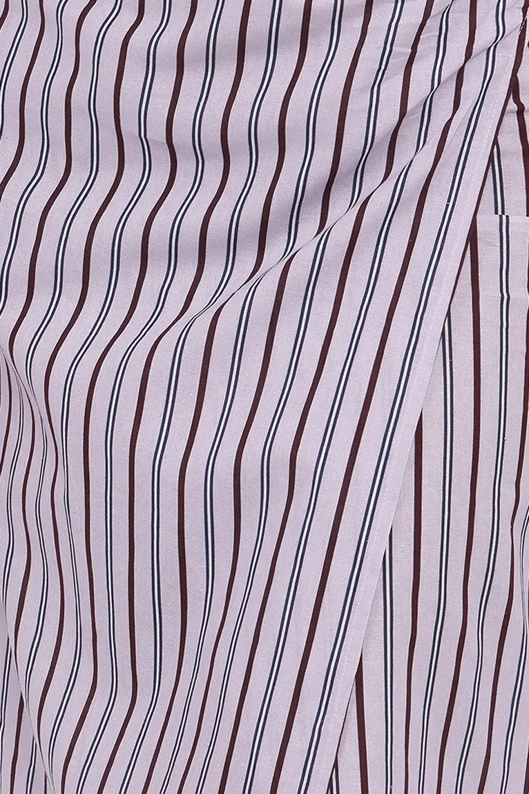 Jacey Wrap Midi Skirt - Midnight Stripe sold by Petal & Pup product image thumbnail 5