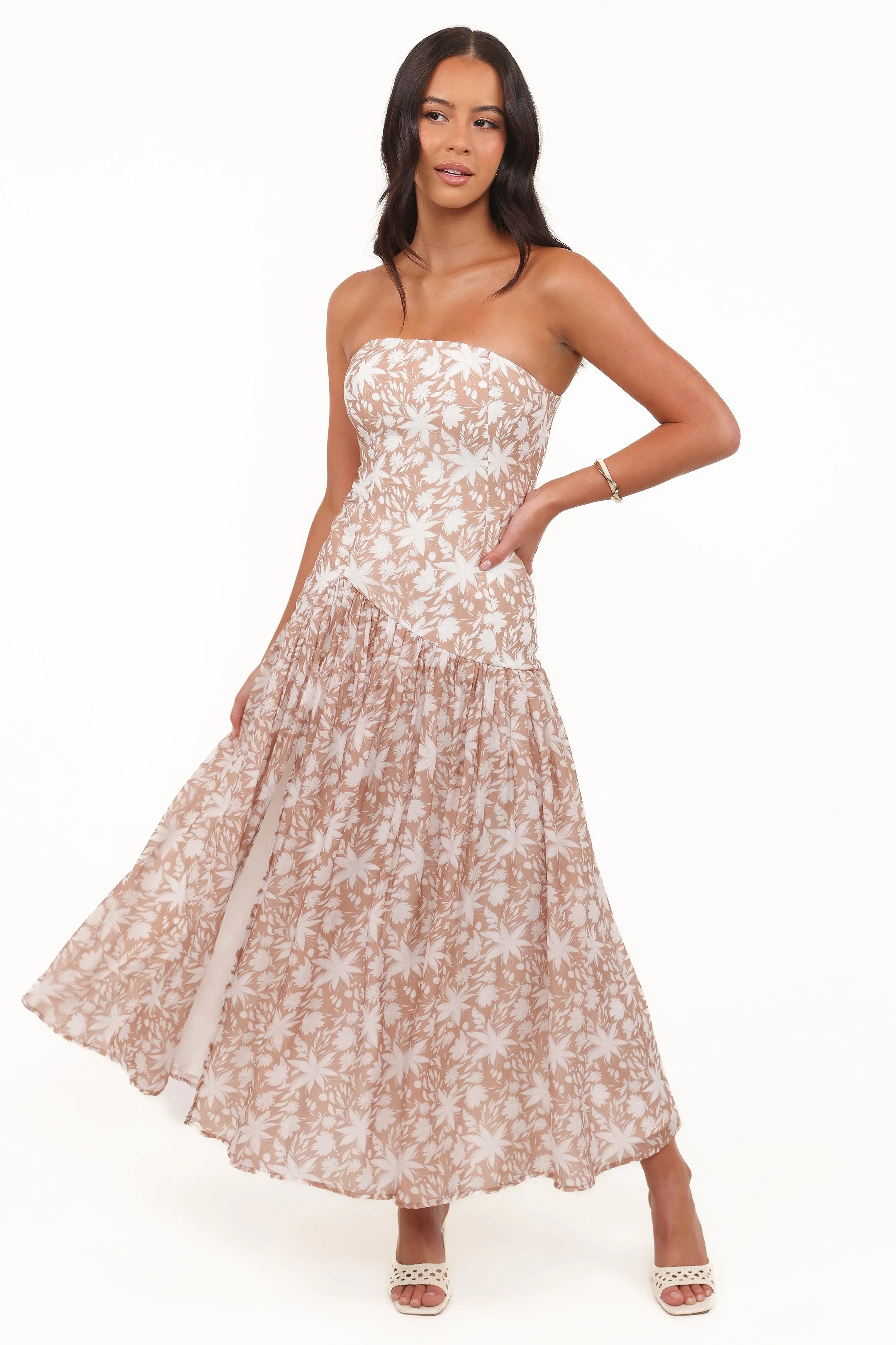 Nyx Strapless Maxi Dress - Mocha sold by Petal & Pup