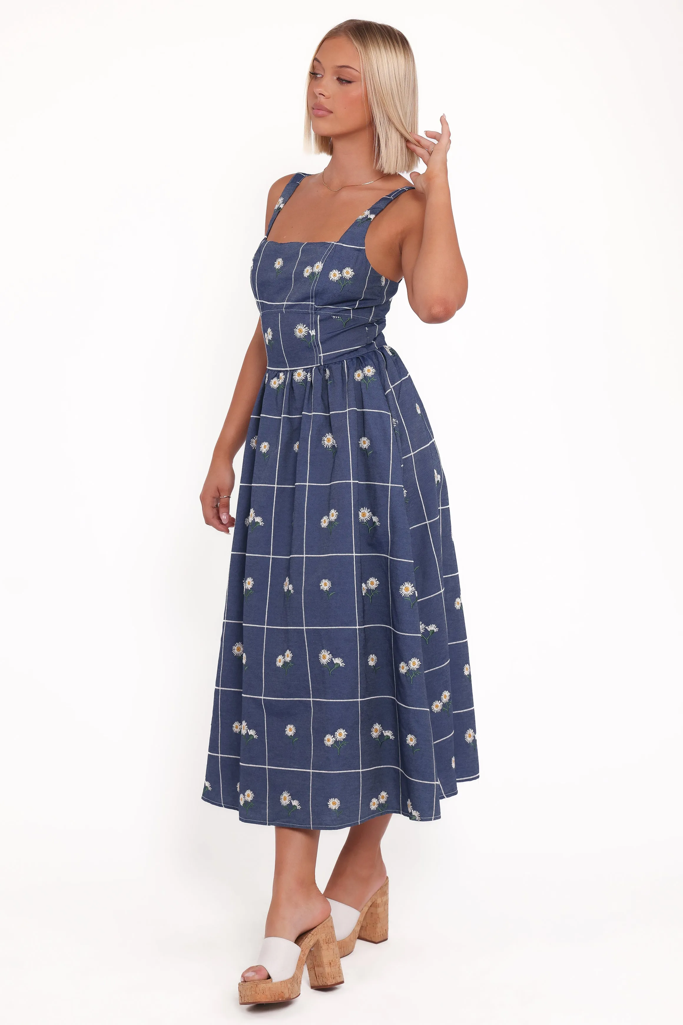 Yolande Midi Dress - Blue Floral sold by Petal & Pup product image thumbnail 3