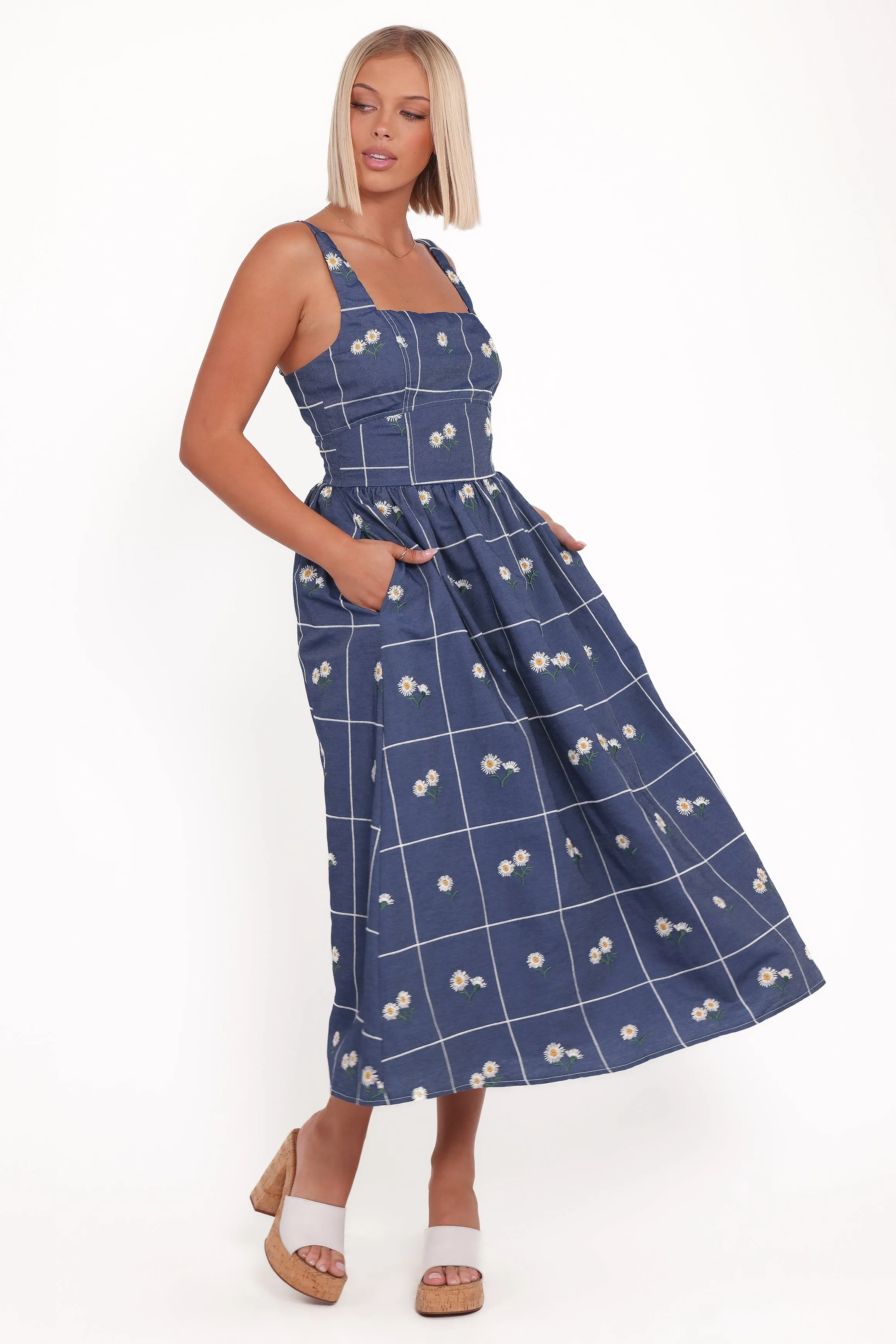 Yolande Midi Dress - Blue Floral sold by Petal & Pup product image thumbnail 5