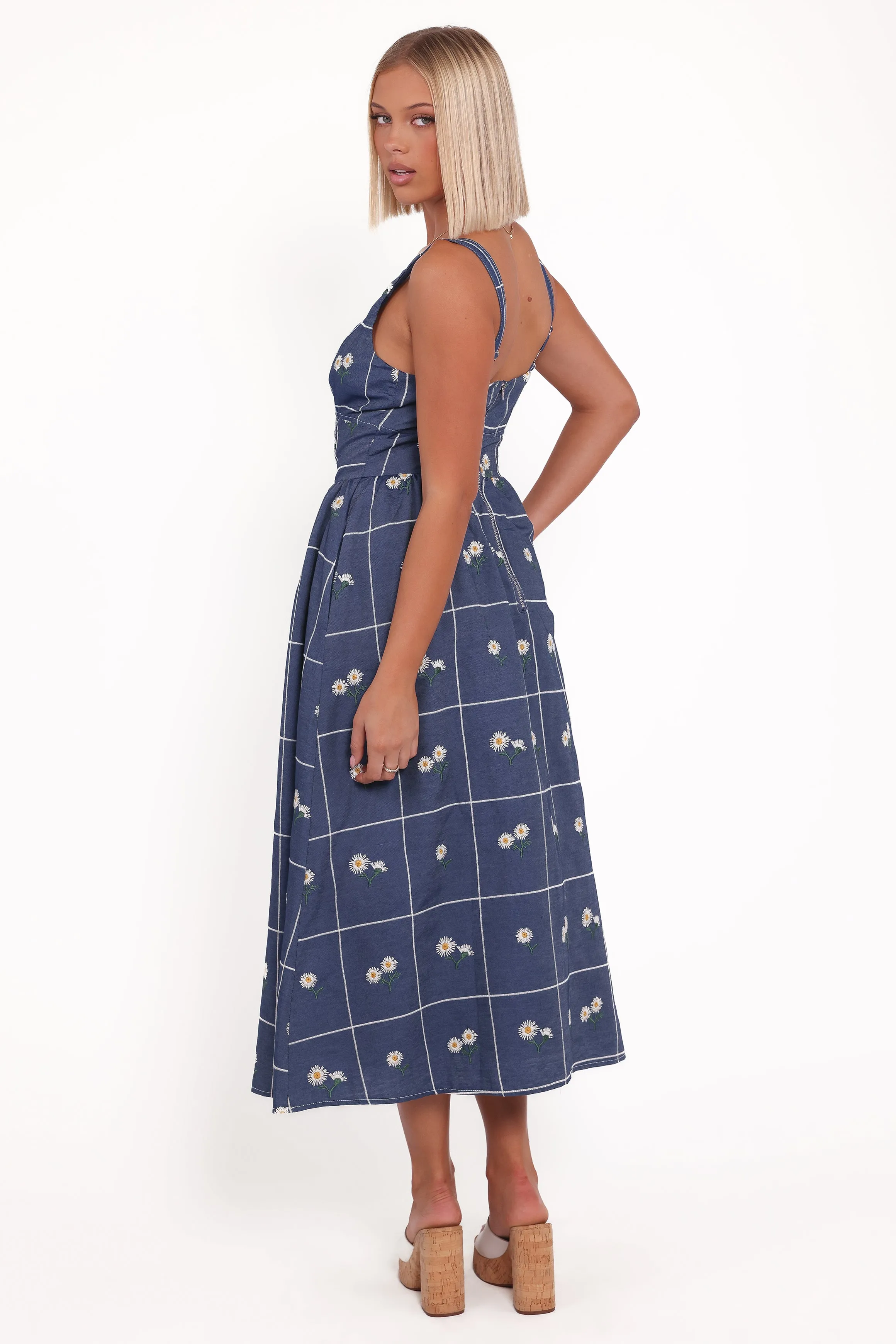 Yolande Midi Dress - Blue Floral sold by Petal & Pup product image thumbnail 4