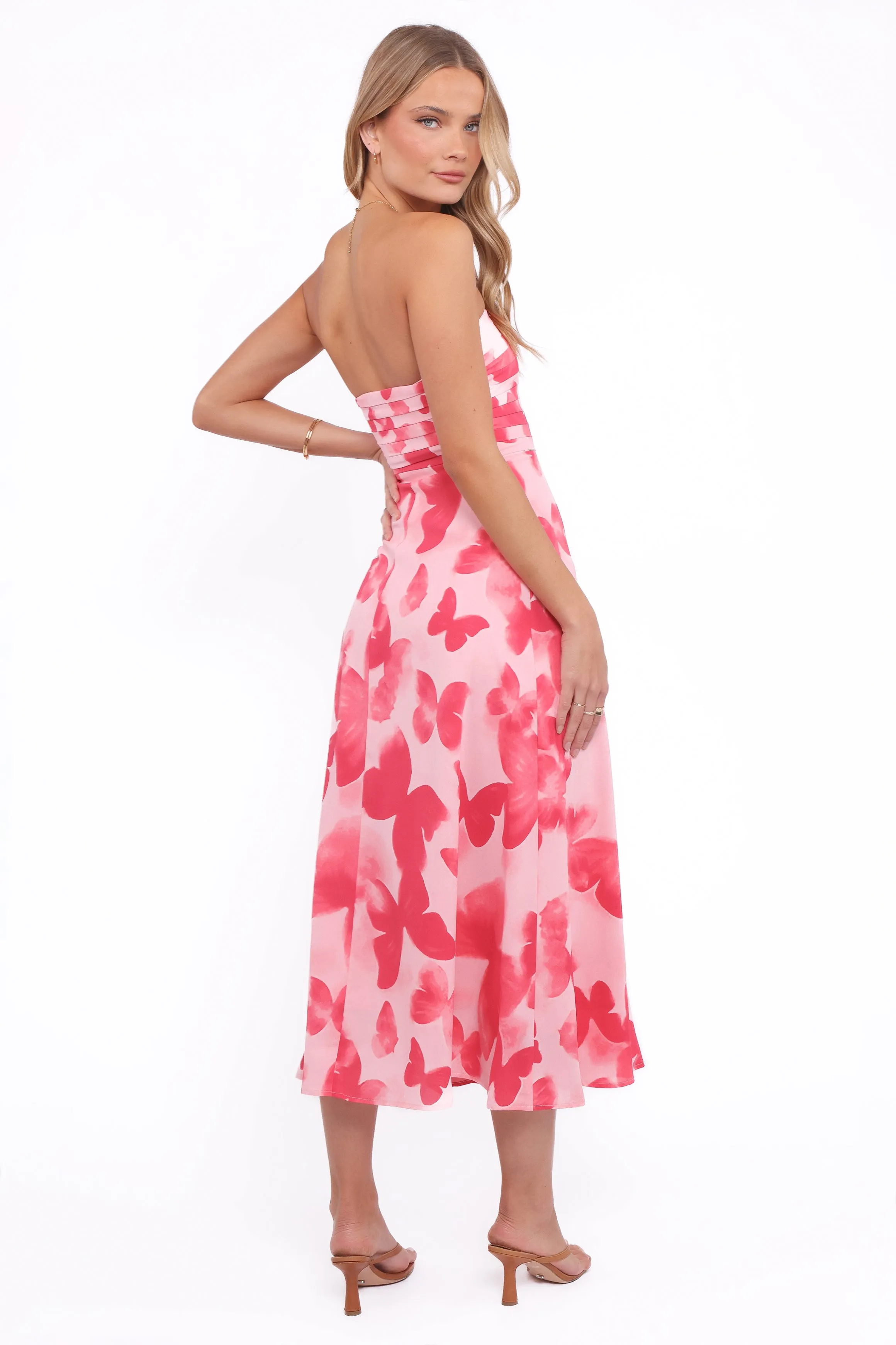 Kenna Strapless Midi Dress - Butterfly Print sold by Petal & Pup product image thumbnail 4