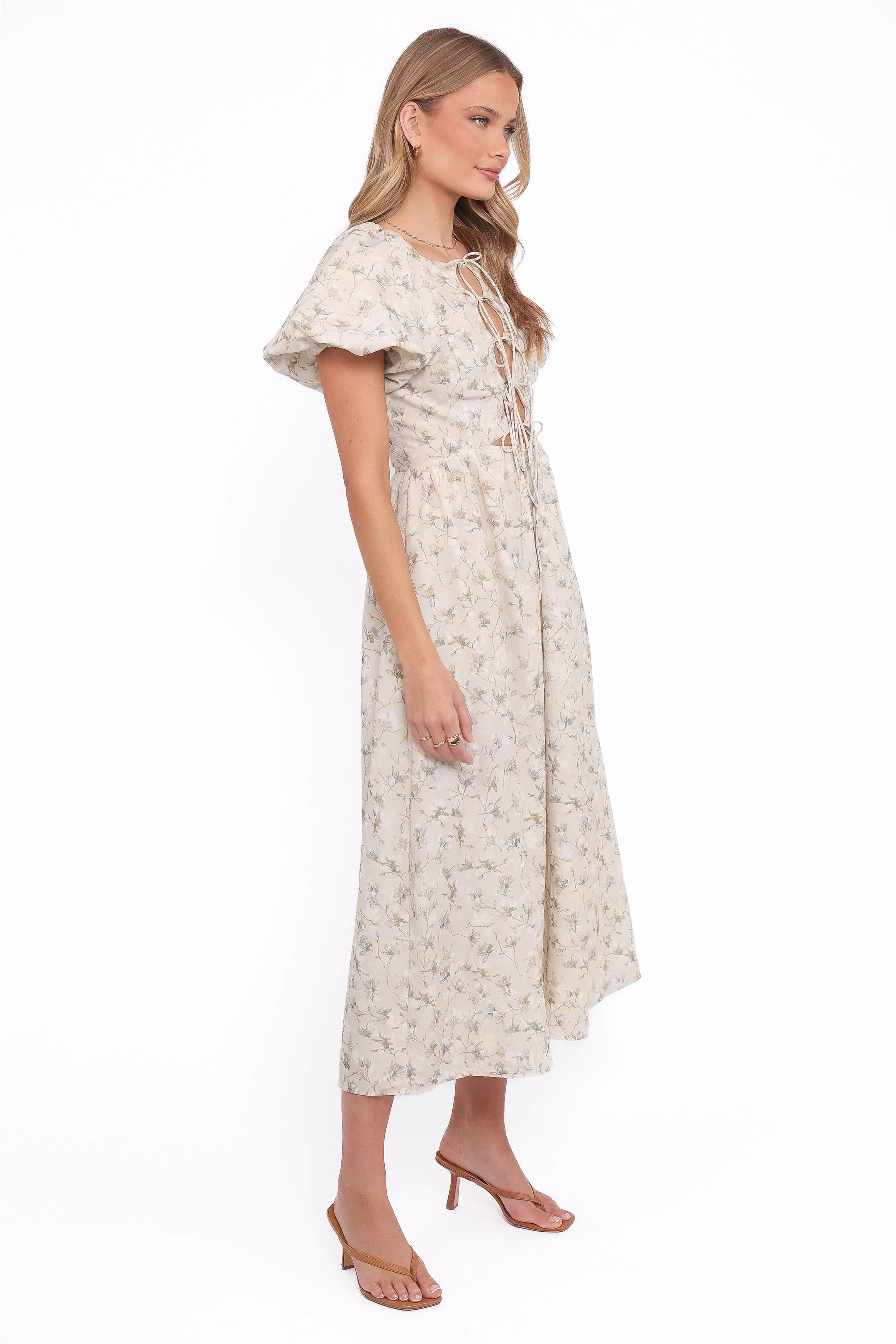 Kathleen Maxi Dress - Light Beige/Green Floral sold by Petal & Pup product image thumbnail 3
