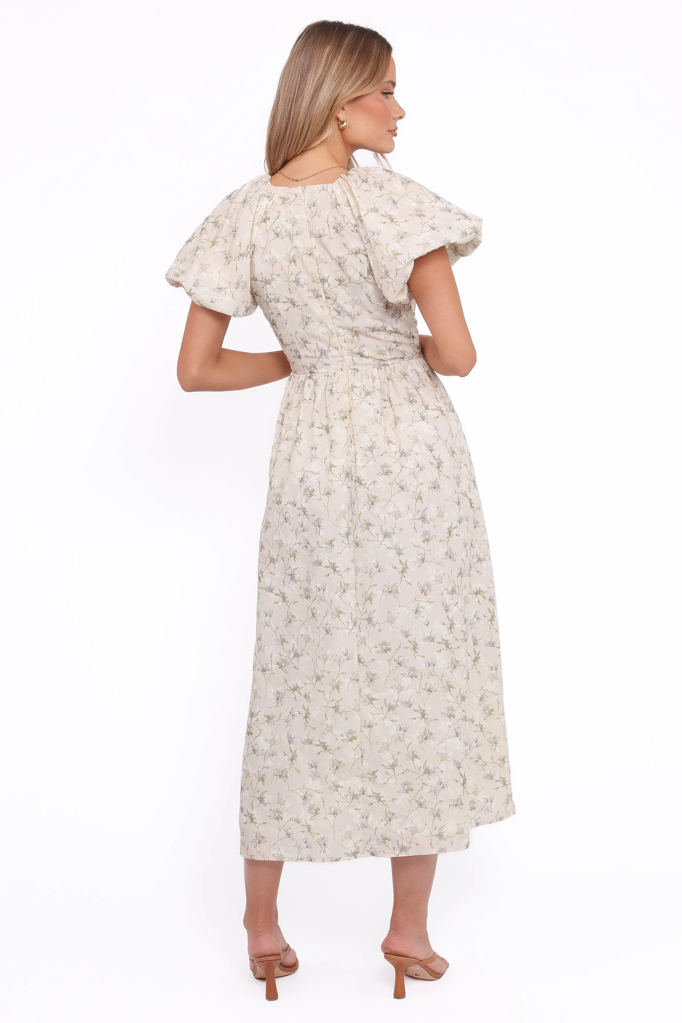 Kathleen Maxi Dress - Light Beige/Green Floral sold by Petal & Pup product image thumbnail 4