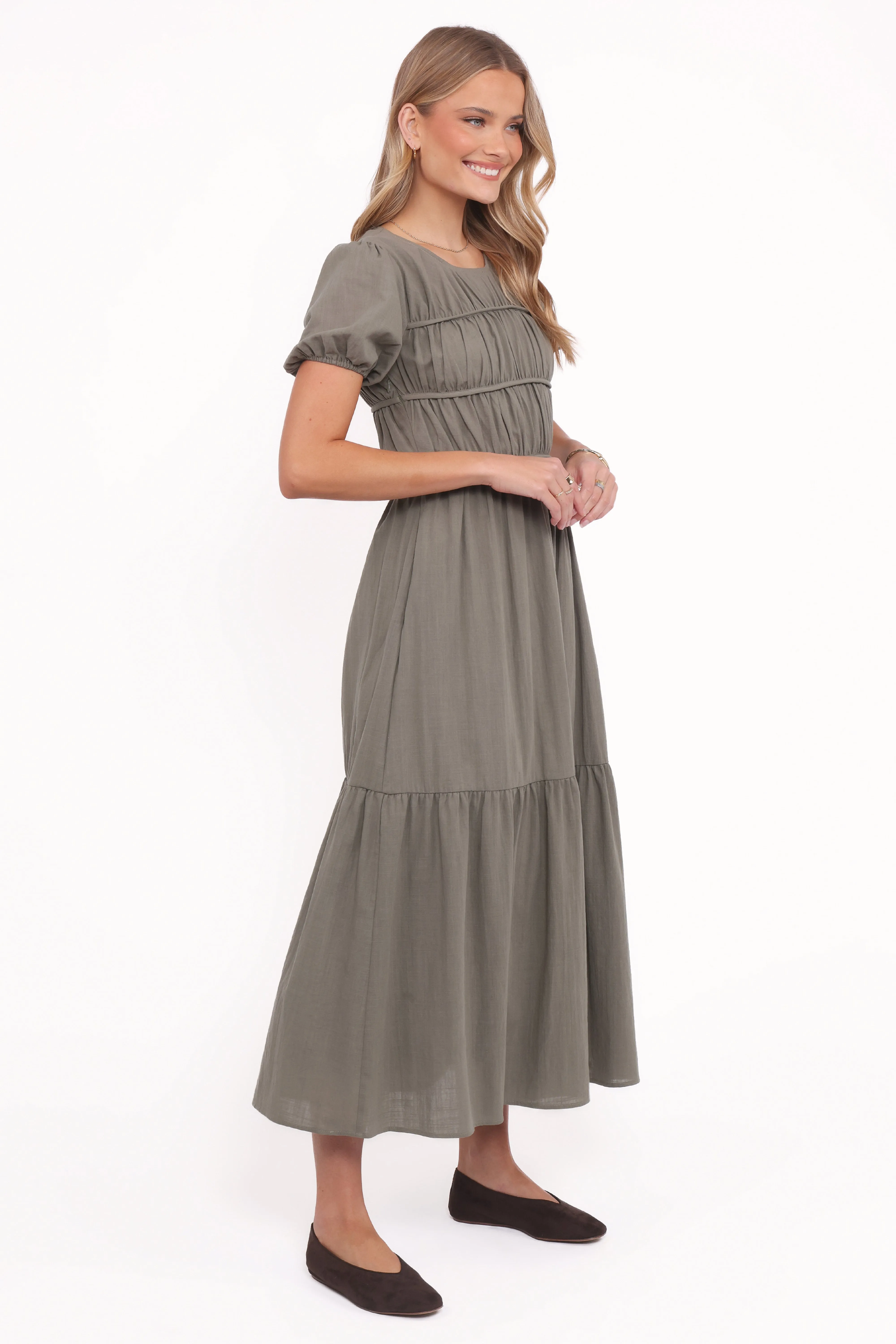 Deloria Maxi Dress - Olive sold by Petal & Pup product image thumbnail 3