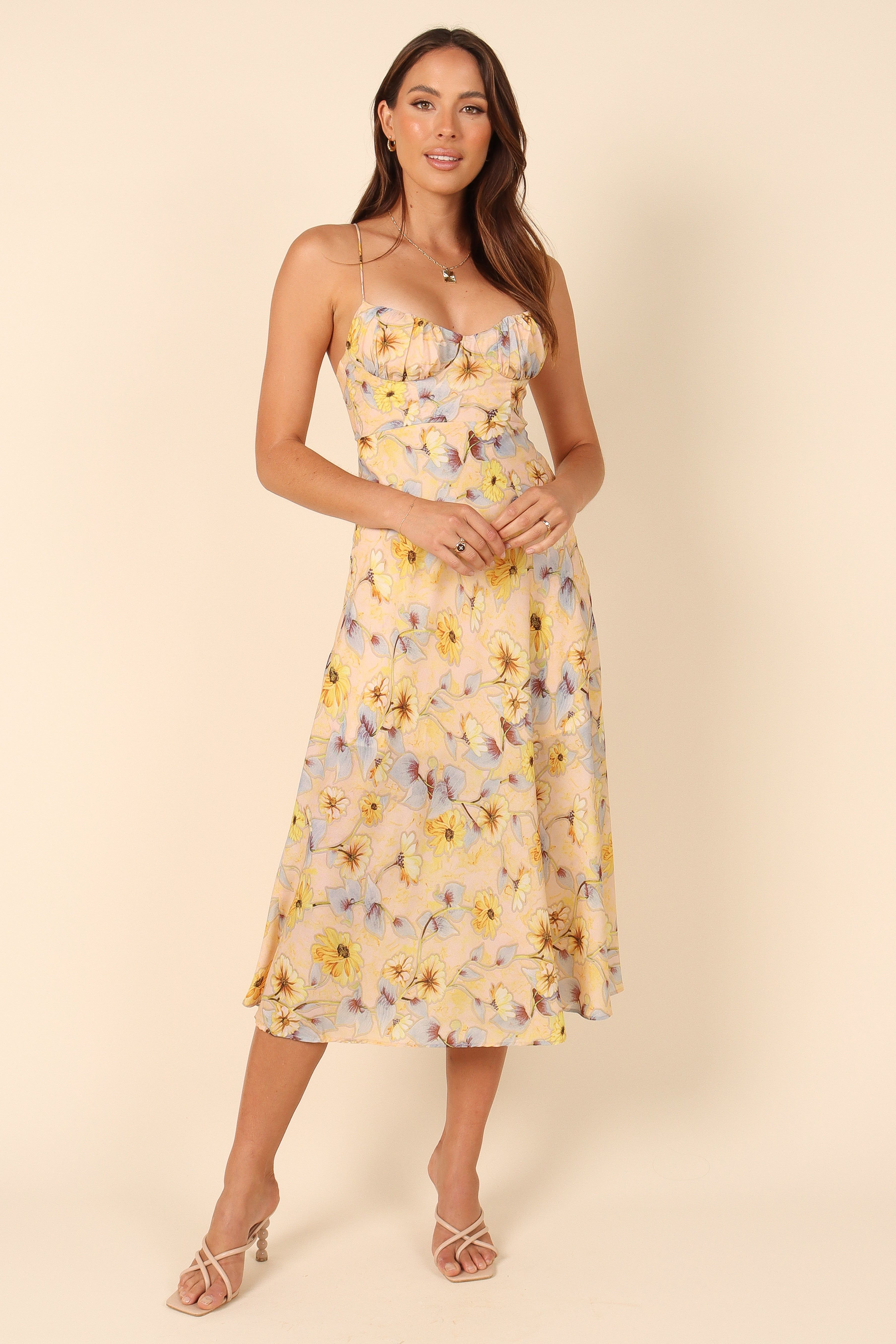Nora Midi Dress - Peach sold by Petal & Pup