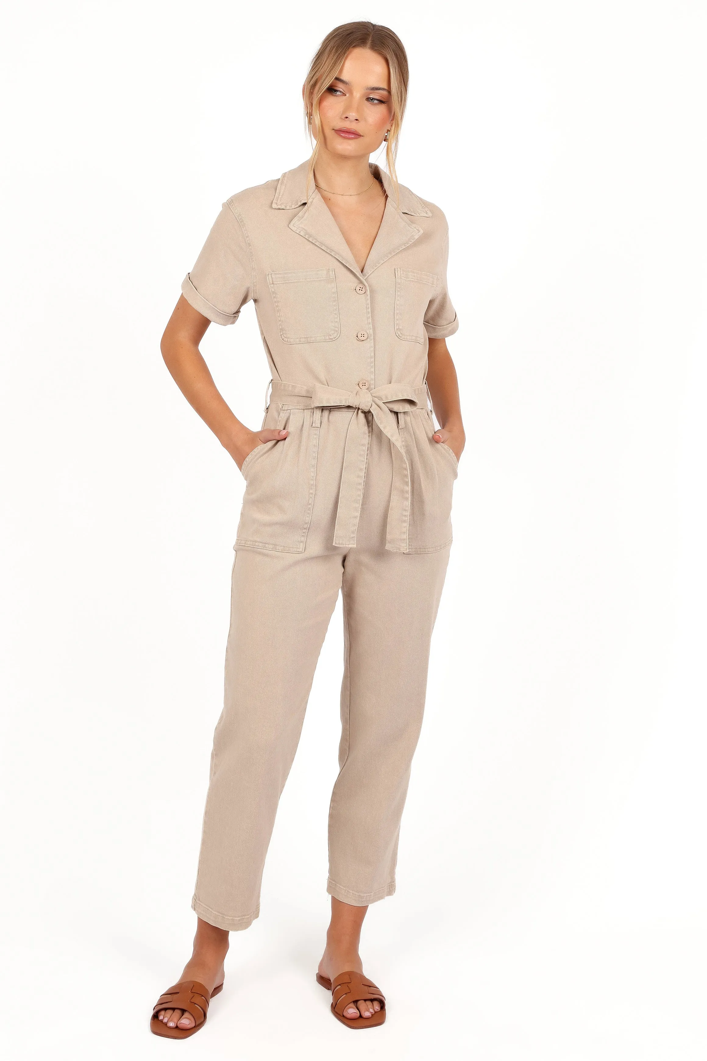 Eleni Jumpsuit - Khaki sold by Petal & Pup