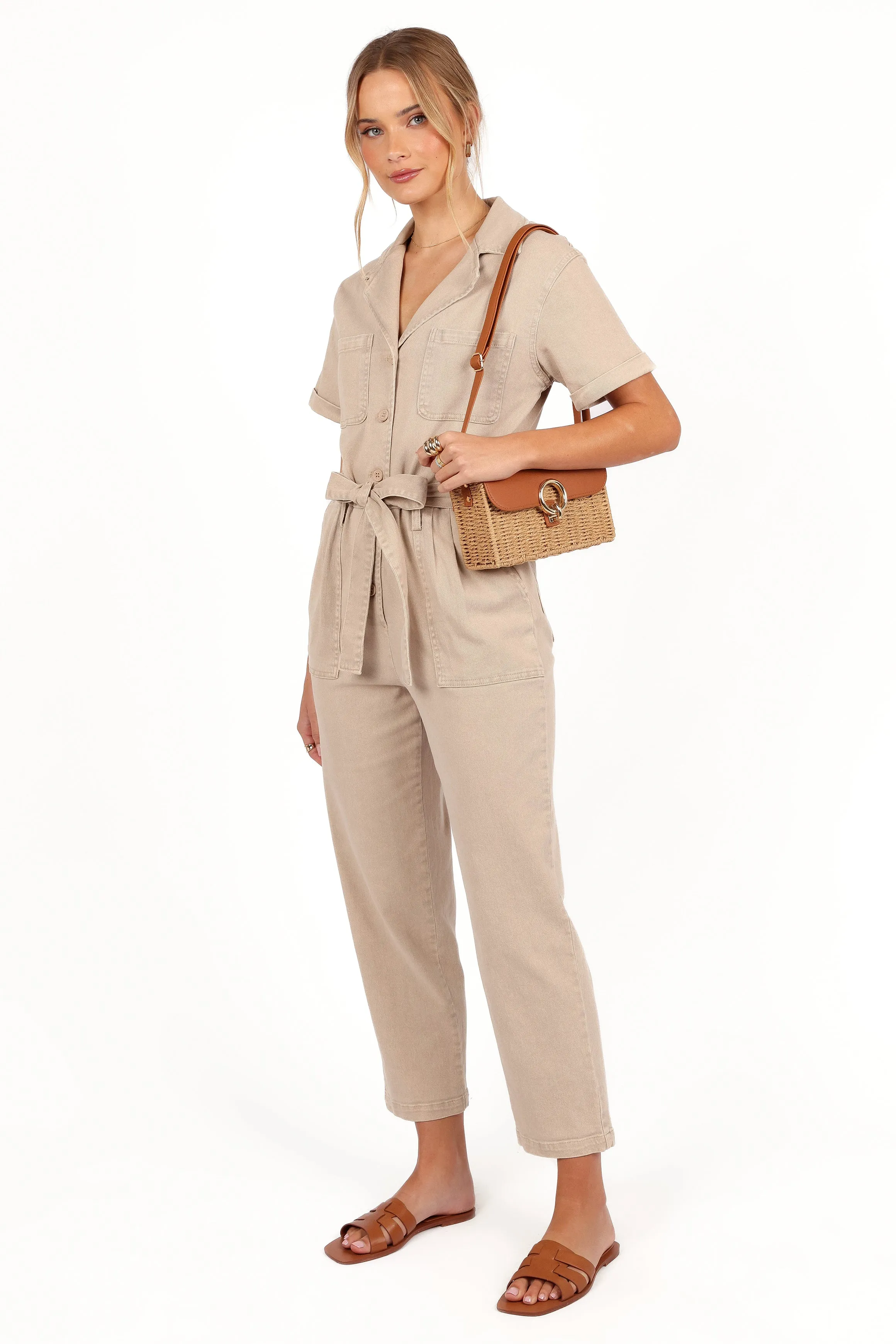 Eleni Jumpsuit - Khaki sold by Petal & Pup product image thumbnail 2