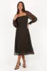 Ettie Long Sleeve Midi Dress - Pine/Tan sold by Petal & Pup