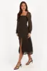 Ettie Long Sleeve Midi Dress - Pine/Tan sold by Petal & Pup