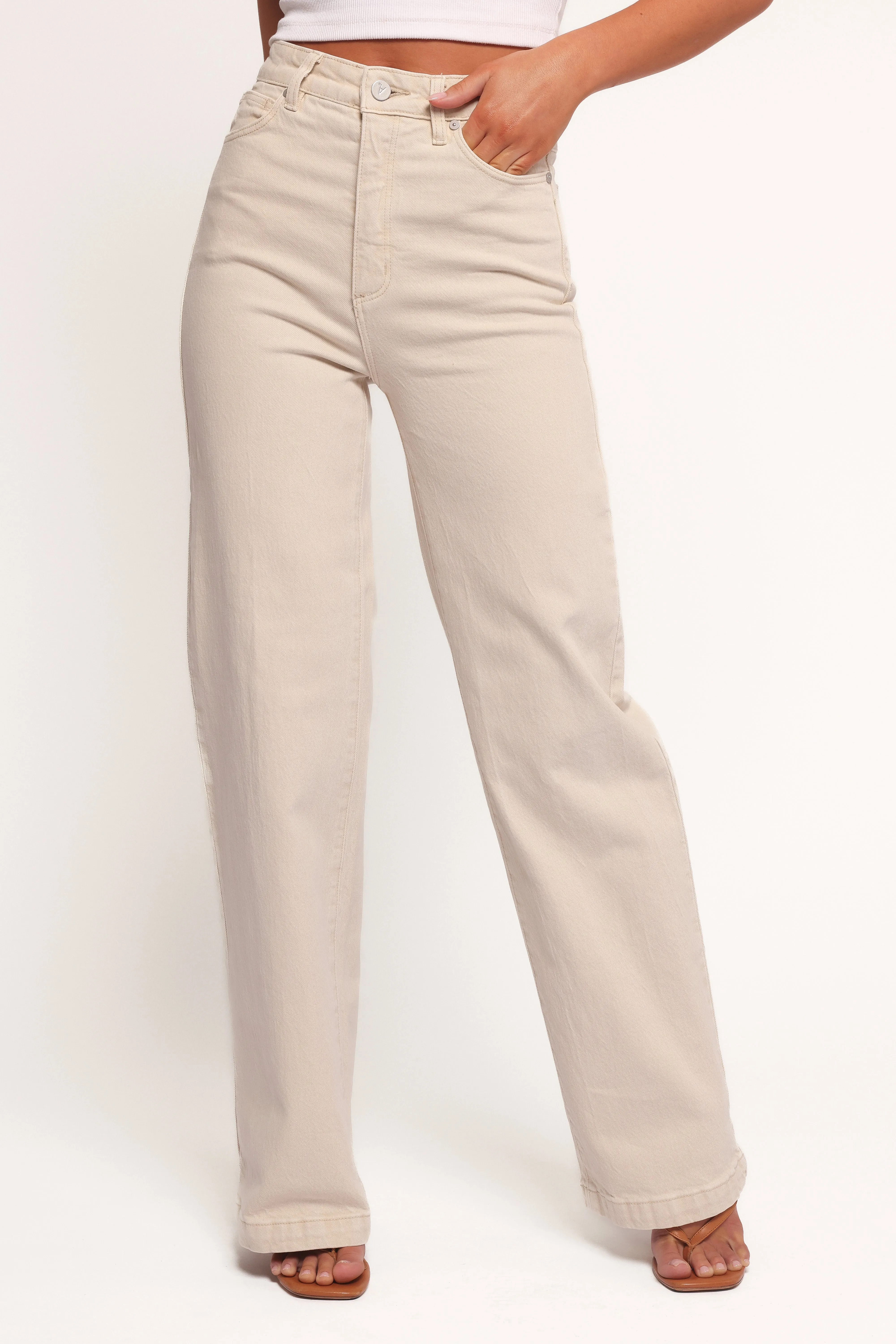 Abrand 94 High Wide Jeans - Bone sold by Petal & Pup