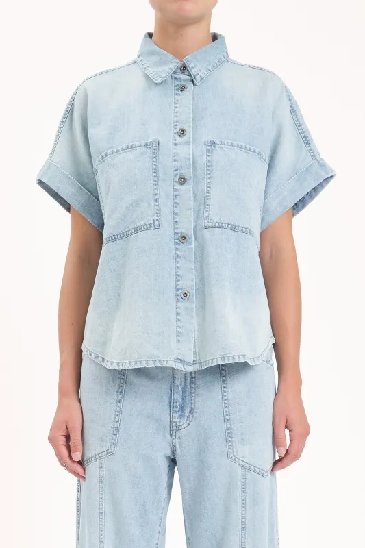 Shore Button Front Shirt - Wild Card sold by Petal & Pup