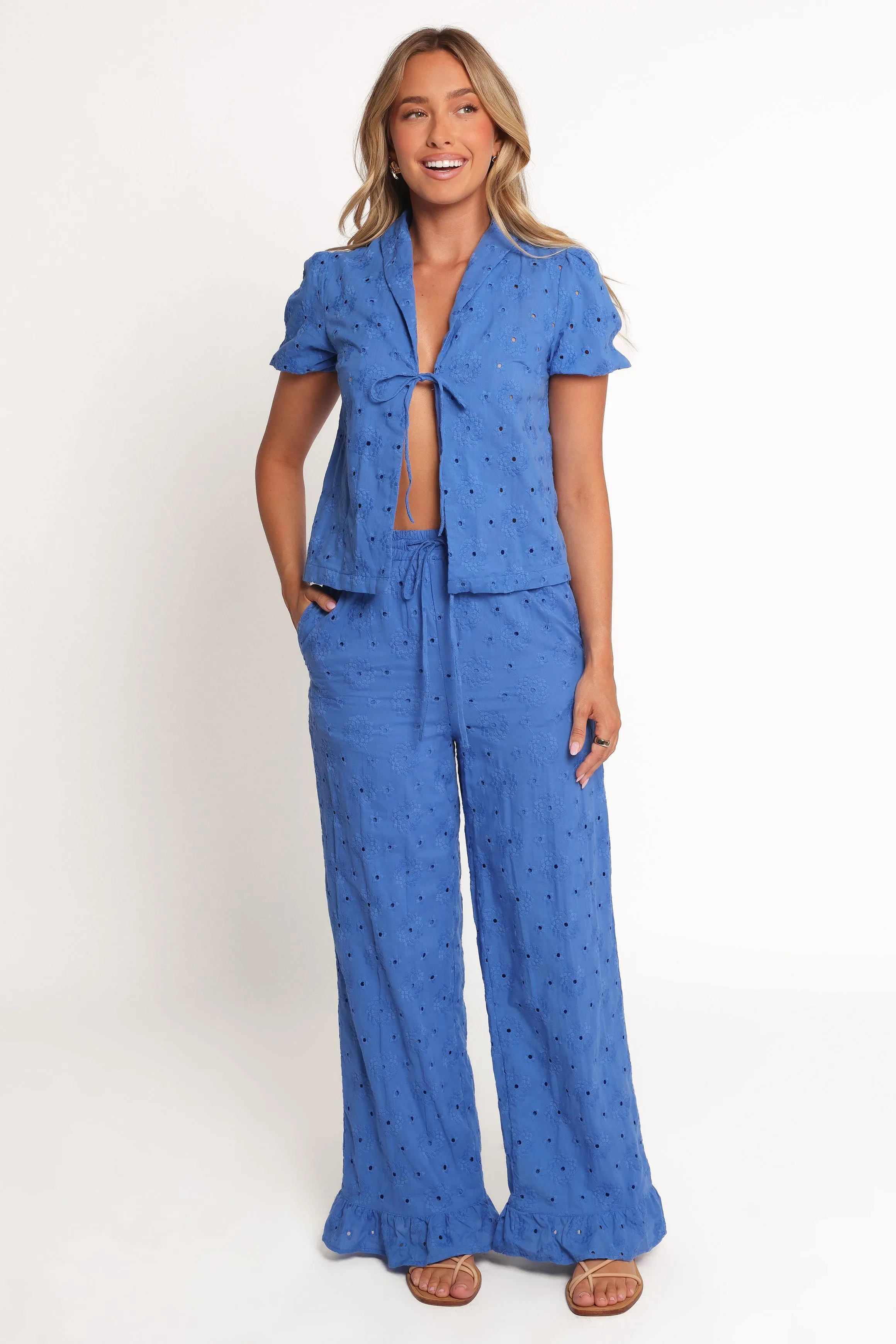 Katya Embroidered Pants - Cobalt sold by Petal & Pup product image thumbnail 3