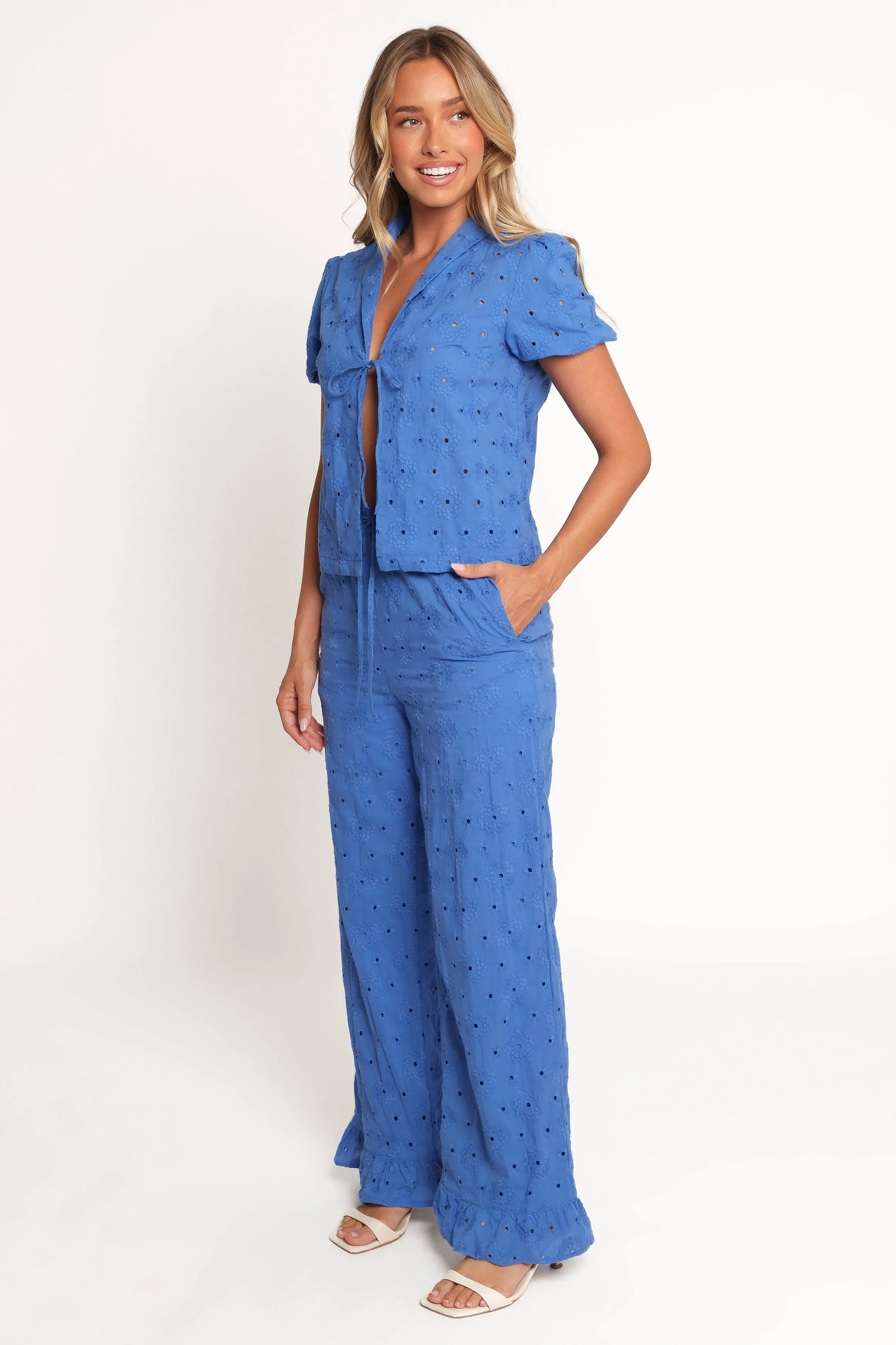 Katya Embroidered Pants - Cobalt sold by Petal & Pup product image thumbnail 4
